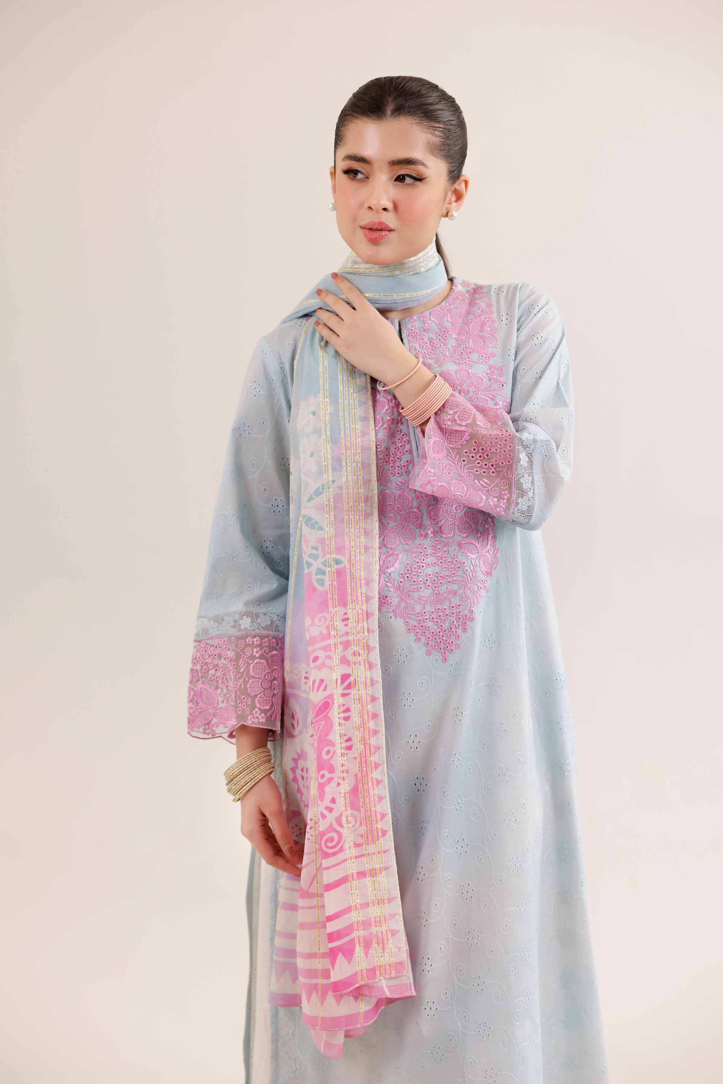 NishatUK - Brown Embroidered   Chicken Kari 2-piece ready to wear Dress