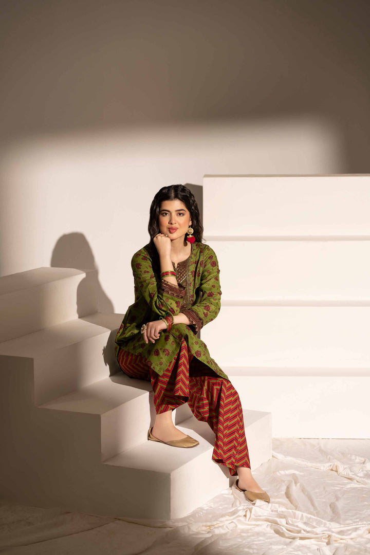 NishatUK - Brown Embroidered  Lawn 2-piece ready to wear Dress