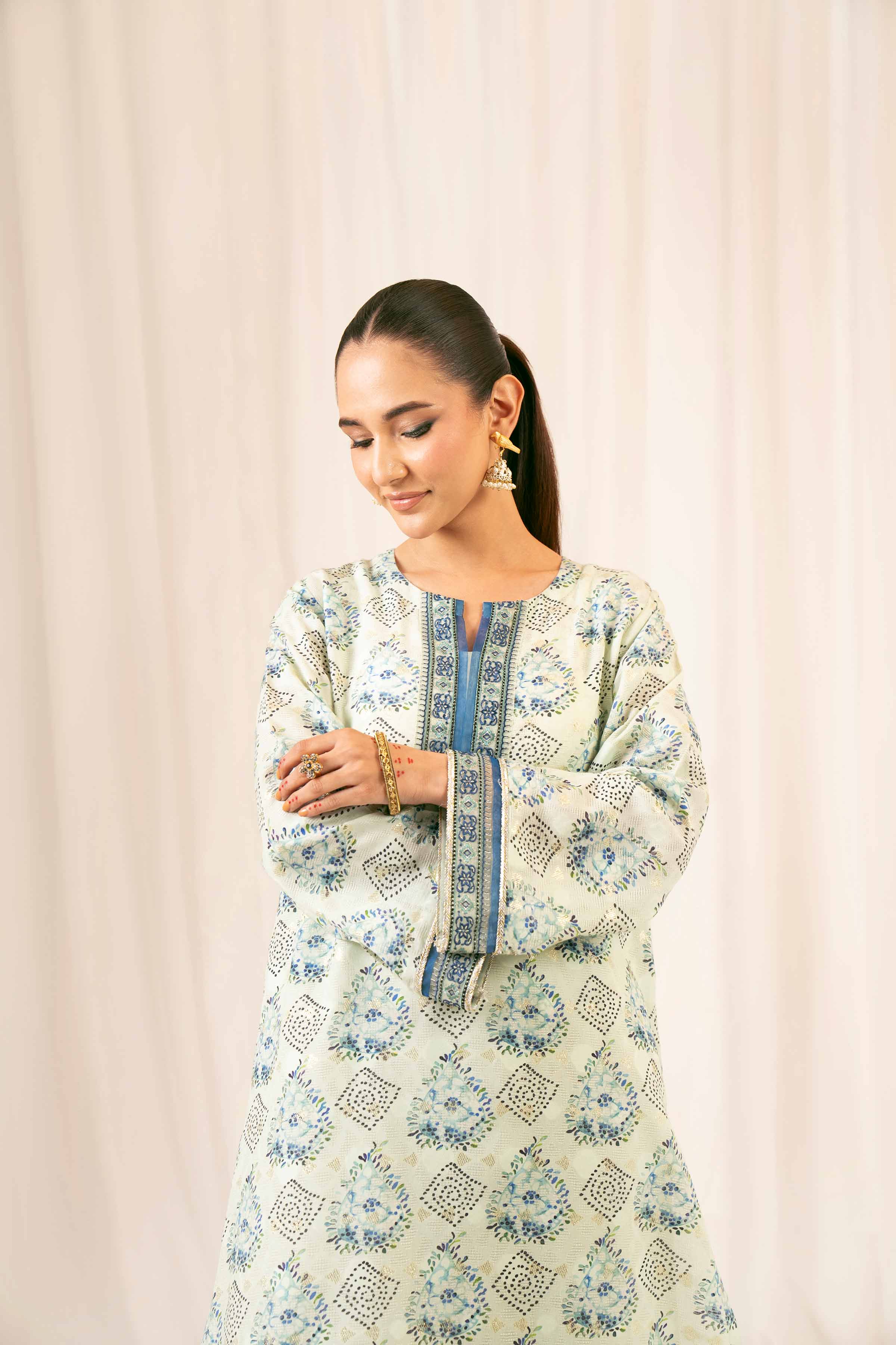 NishatUK - Green Embroidered Jacquard 2-piece ready to wear Dress