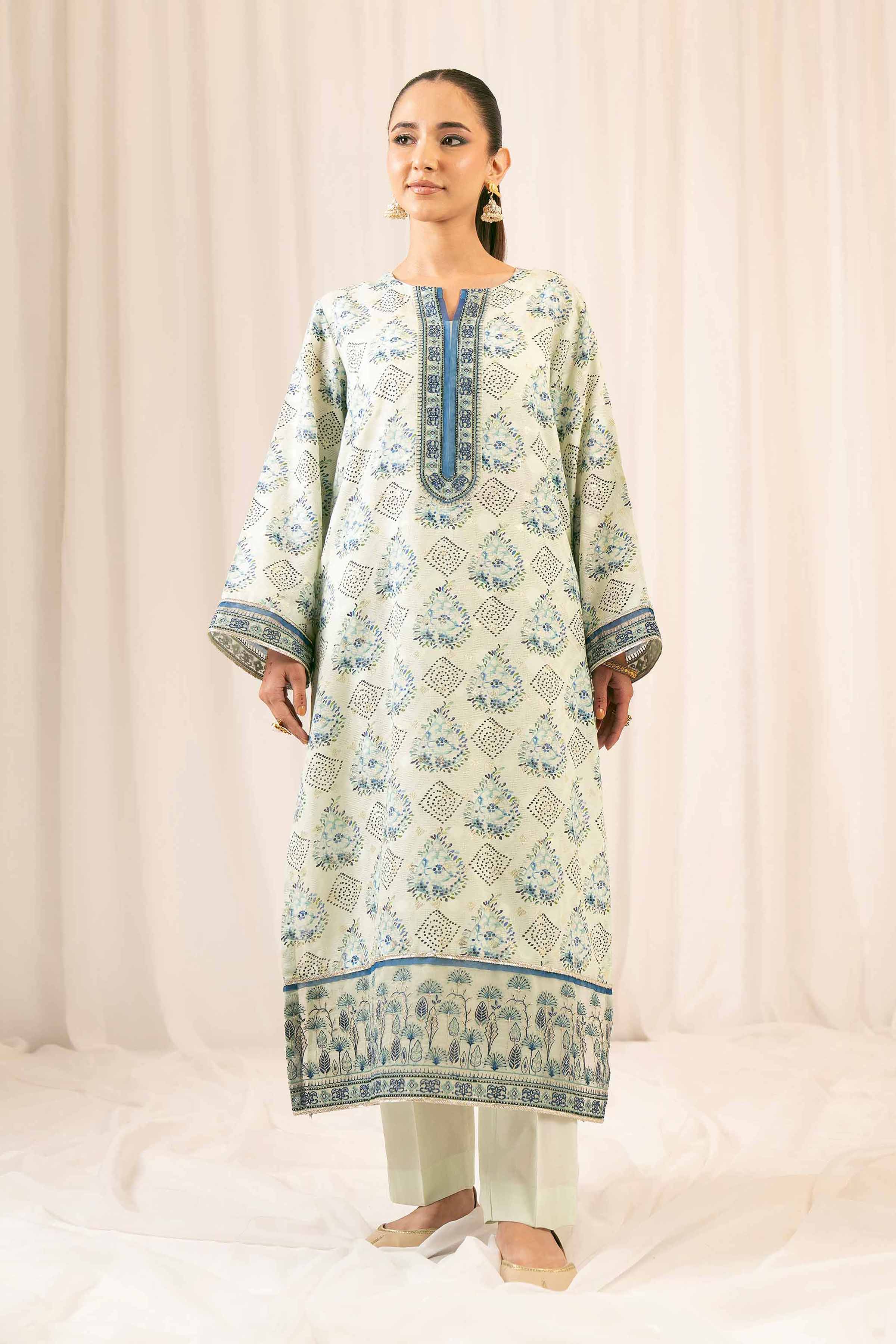 NishatUK - Green Embroidered Jacquard 2-piece ready to wear Dress