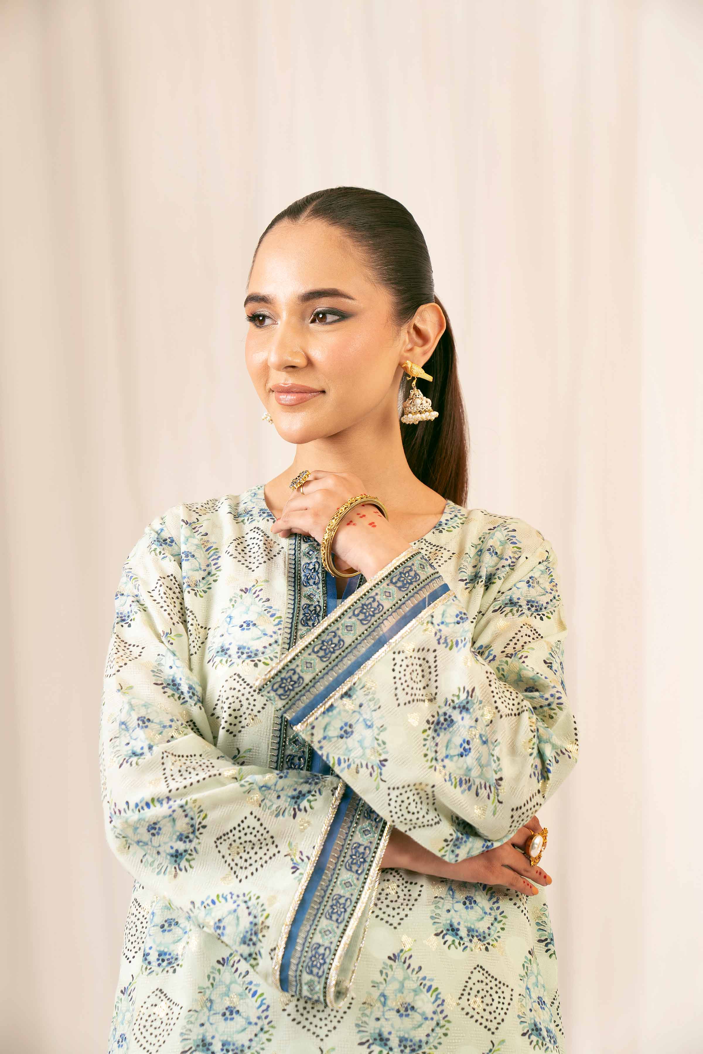 NishatUK - Green Embroidered Jacquard 2-piece ready to wear Dress