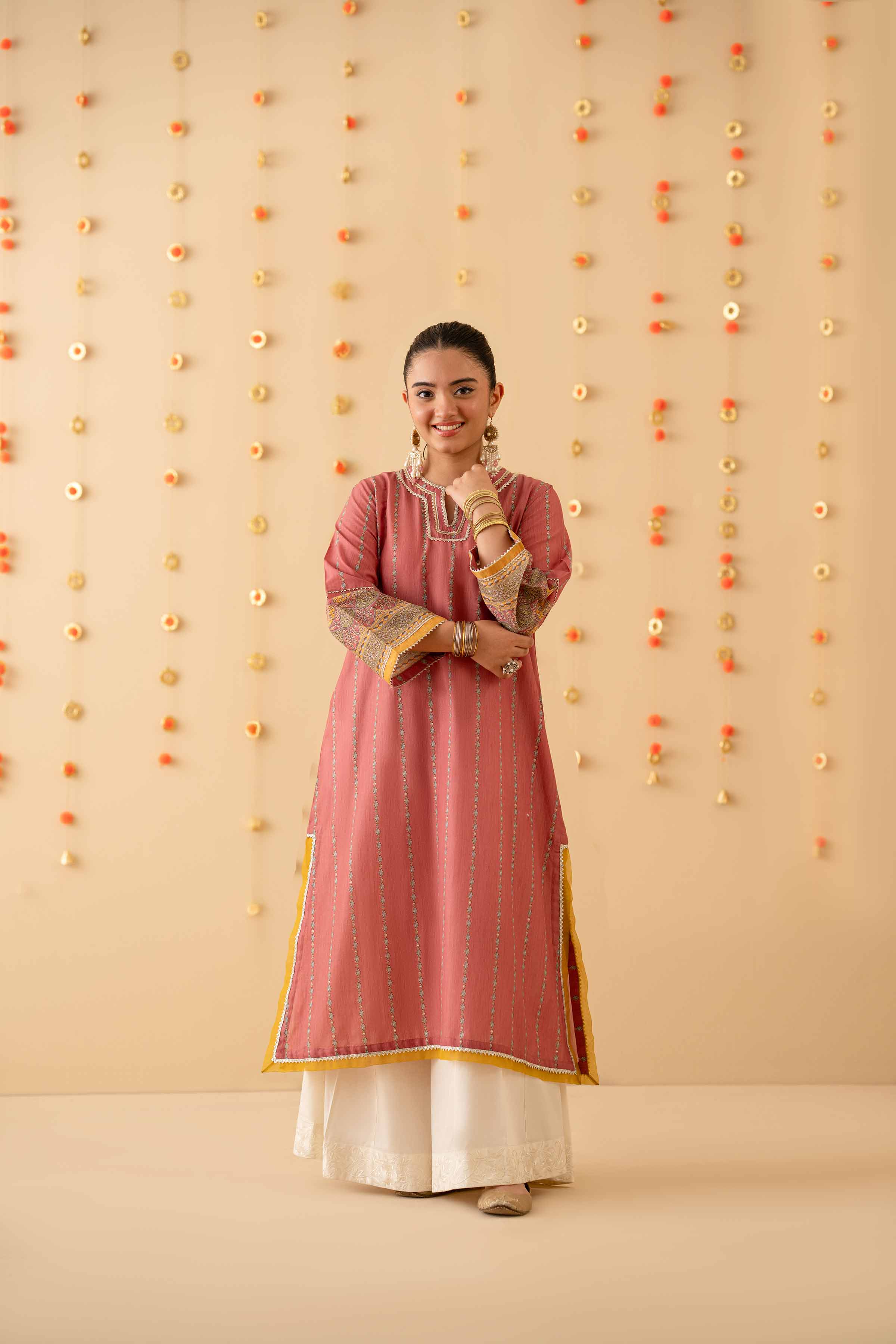 NishatUK - Pink Printed  Lawn 1-piece ready to wear Shirt