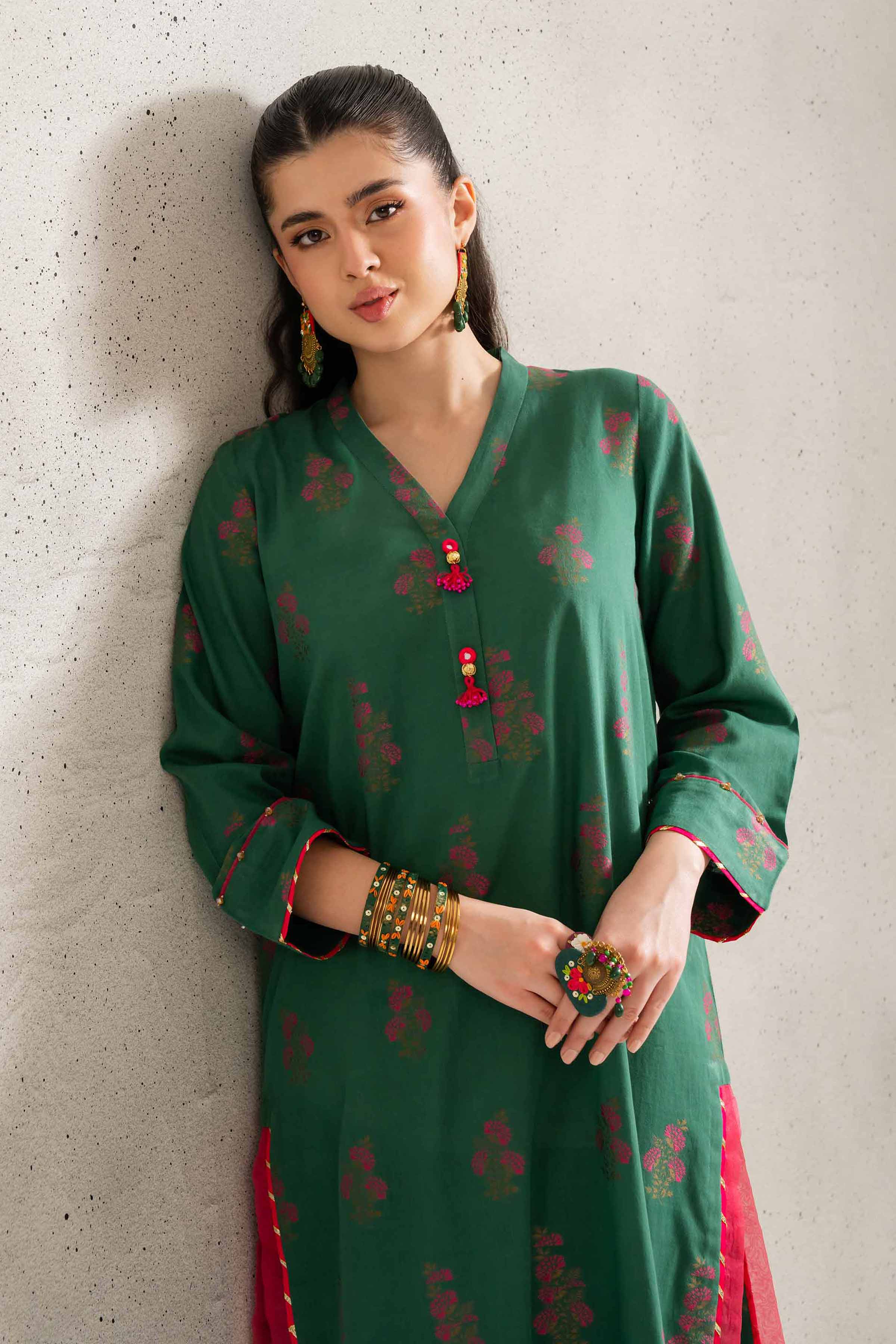 NishatUK - Brown Printed  Texture 2-piece ready to wear Dress