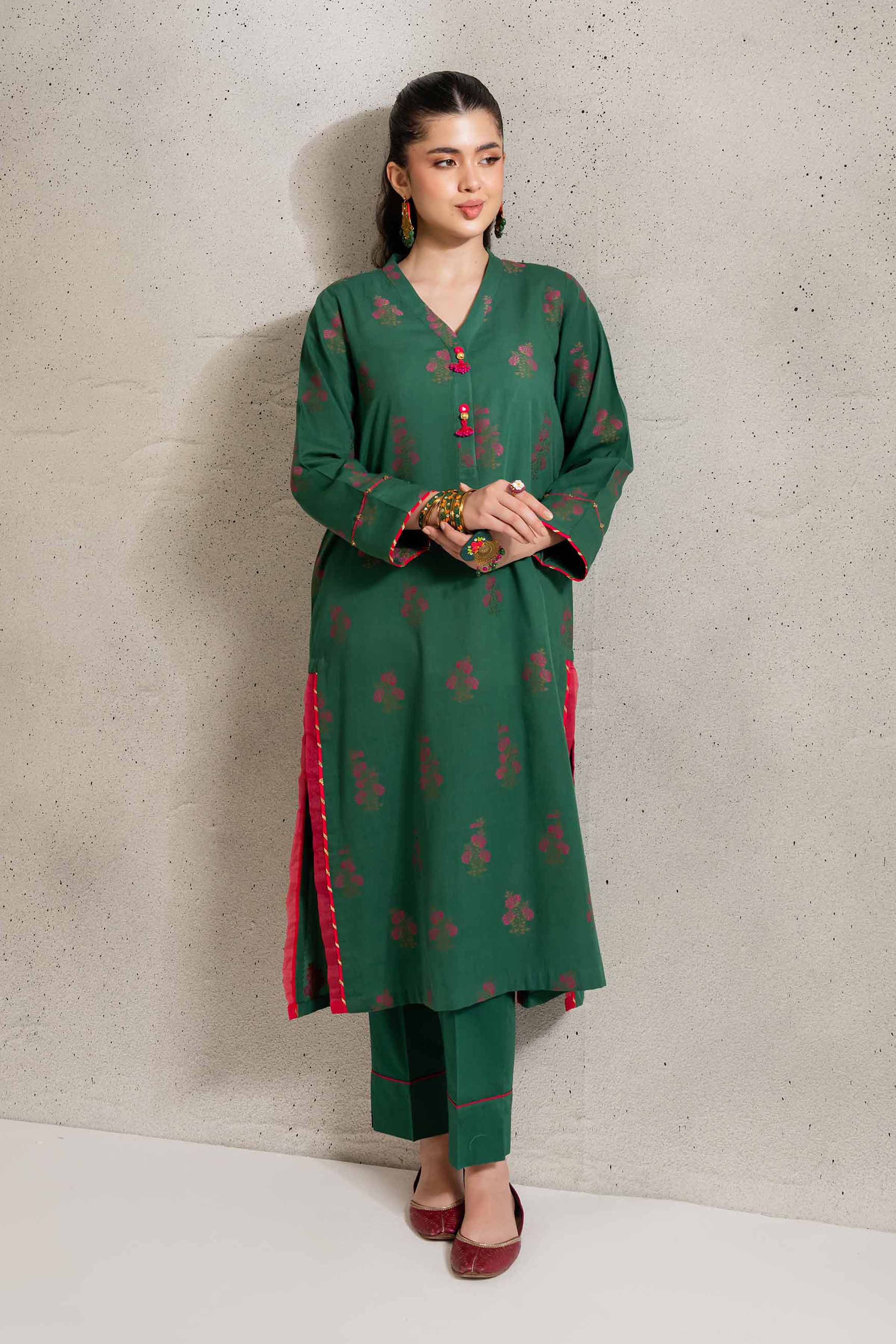 NishatUK - Brown Printed  Texture 2-piece ready to wear Dress