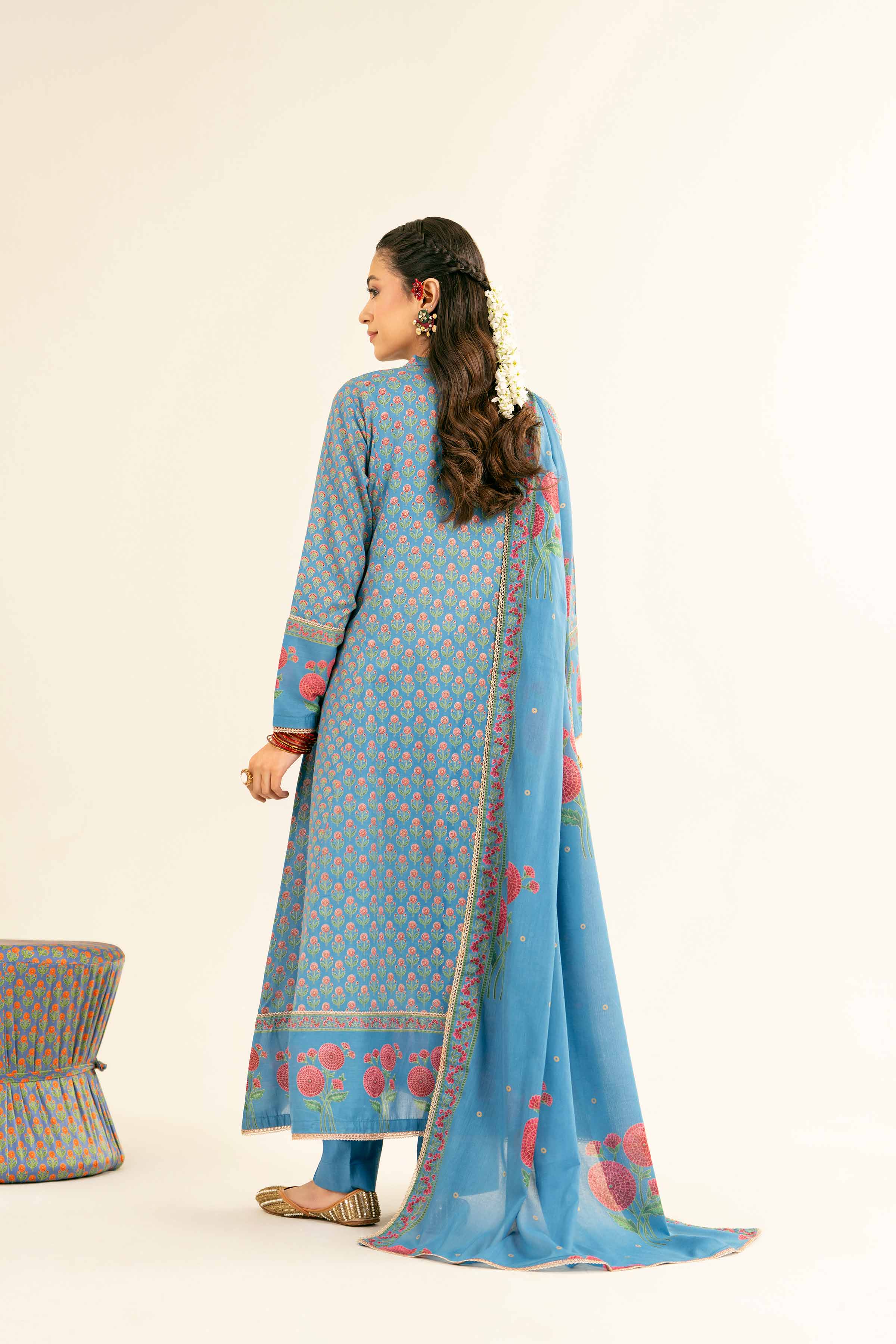 NishatUK - Brown Printed Lawn 3-piece ready to wear Suit