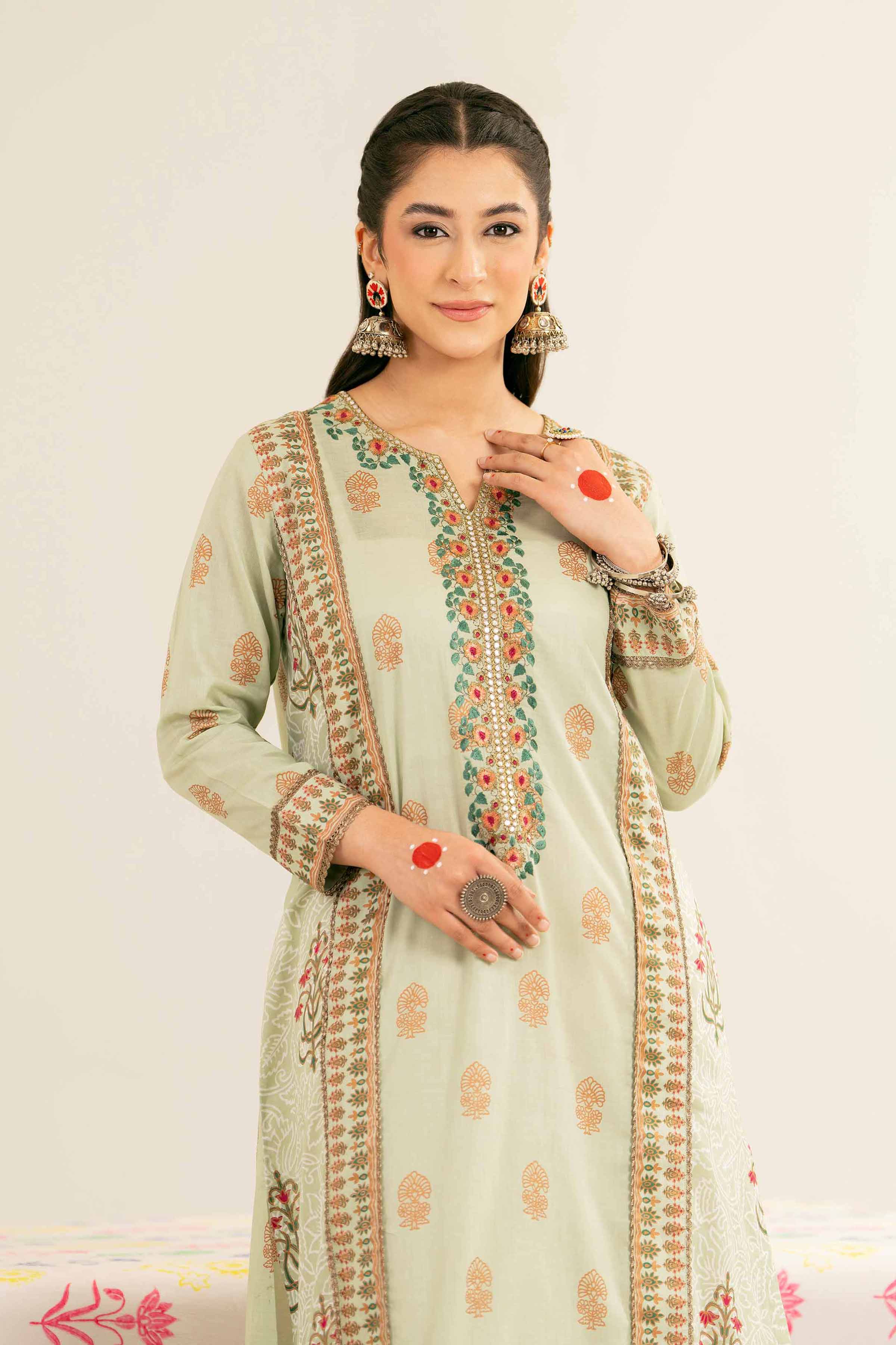 NishatUK - Brown Embroidered  Lawn 1-piece ready to wear Shirt