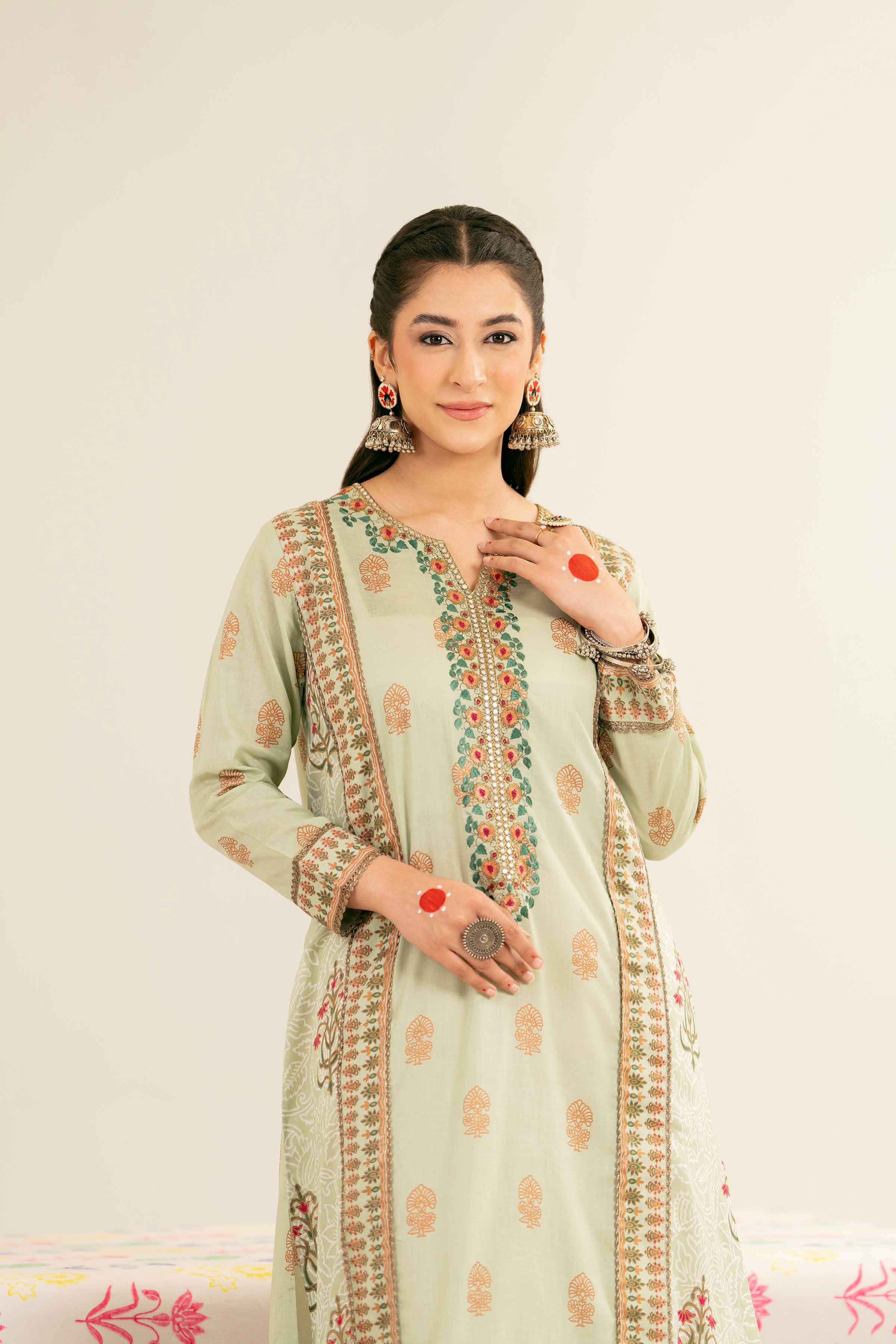 NishatUK - Brown Embroidered  Lawn 1-piece ready to wear Shirt