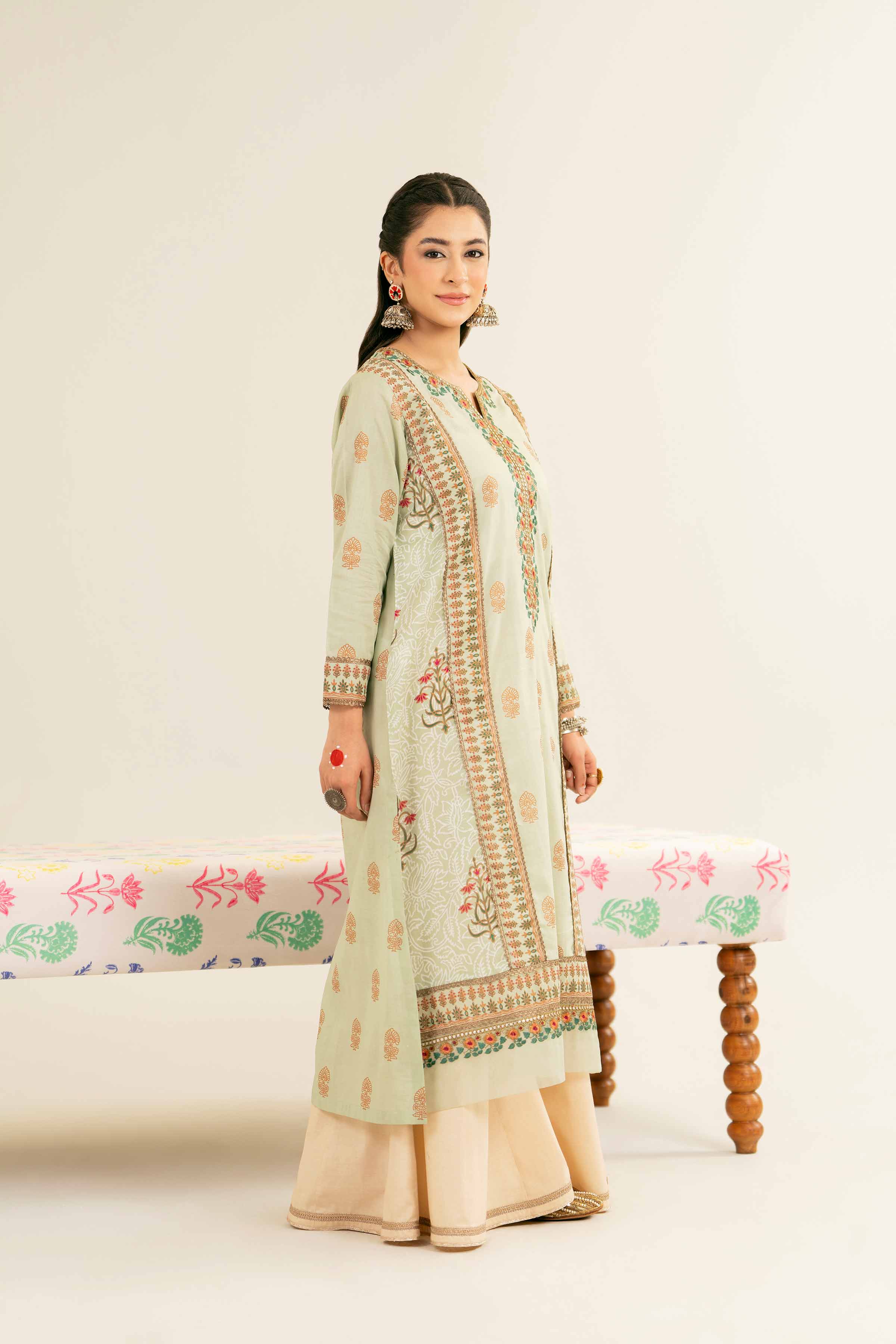 NishatUK - Brown Embroidered  Lawn 1-piece ready to wear Shirt