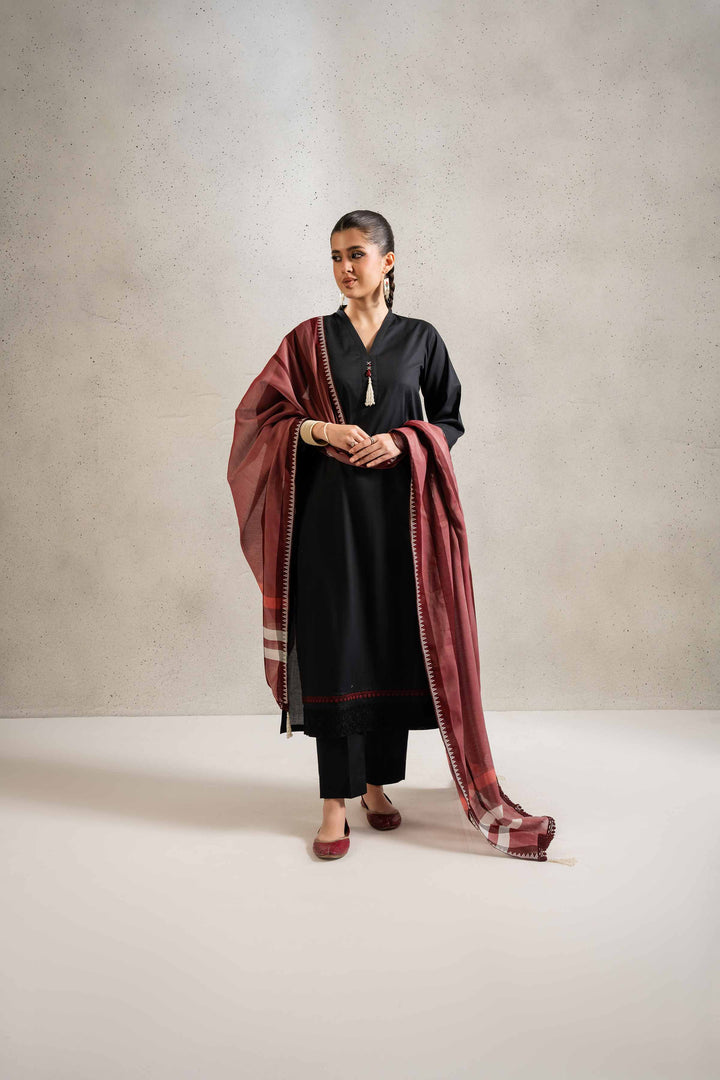 NishatUK - Black Solids  Cambric 3-piece ready to wear Suit