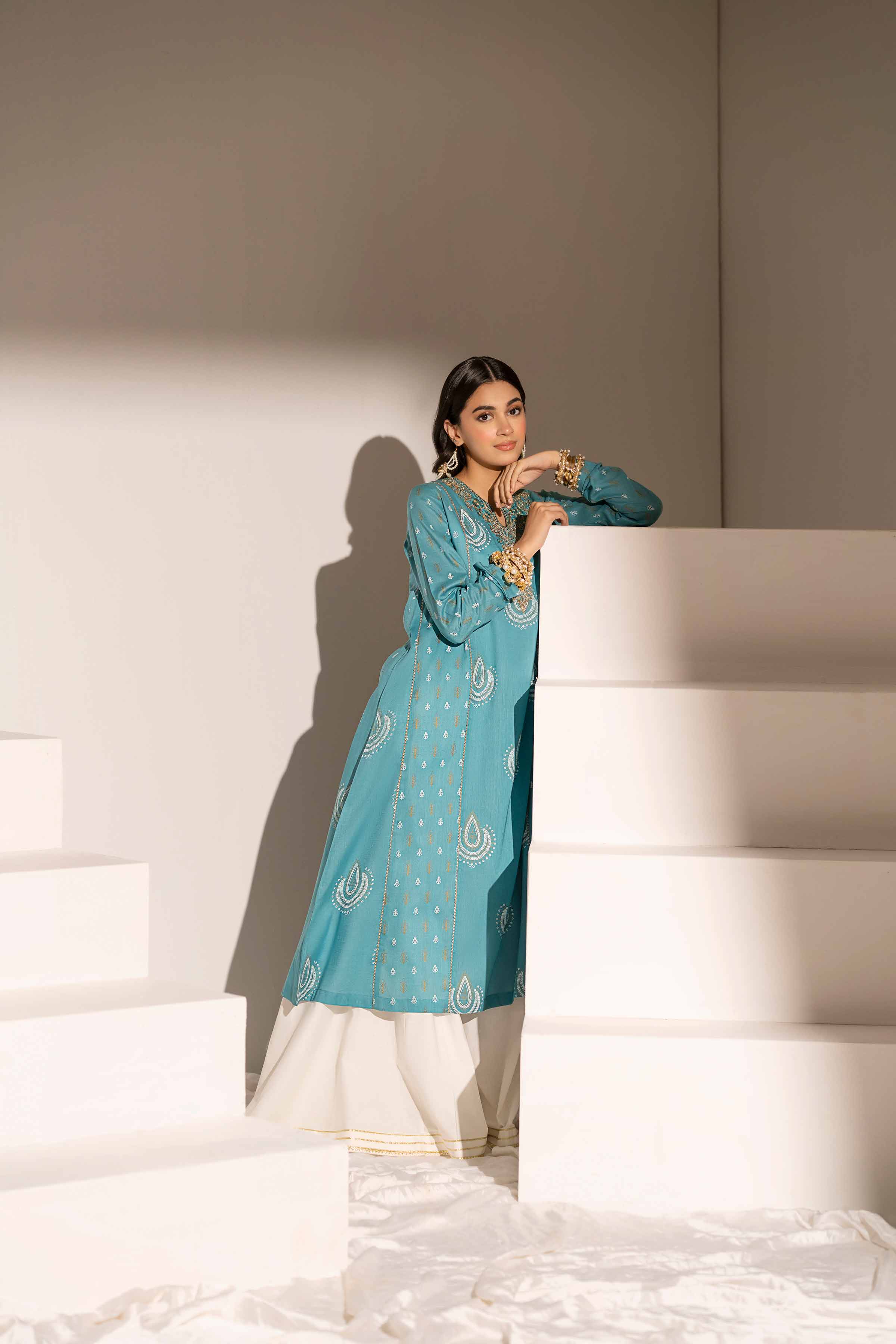 NishatUK - Brown Embroidered  Lawn 1-piece ready to wear Shirt