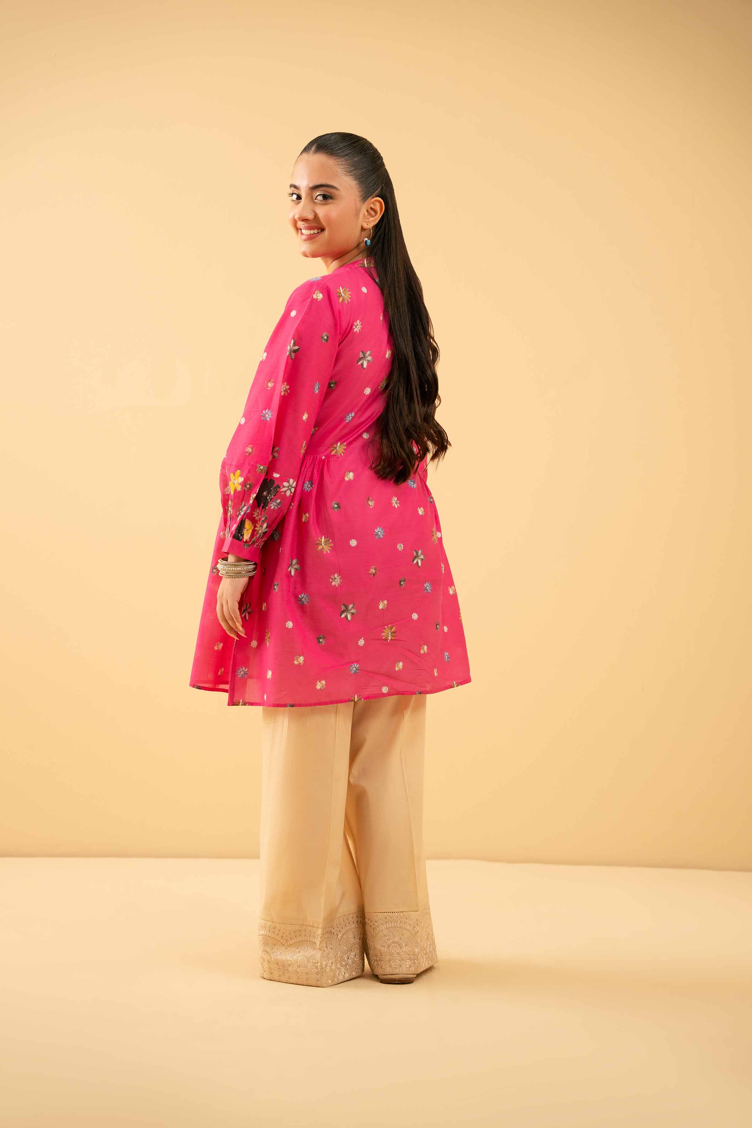 NishatUK - Pink Printed Lawn 1-piece ready to wear Tunic