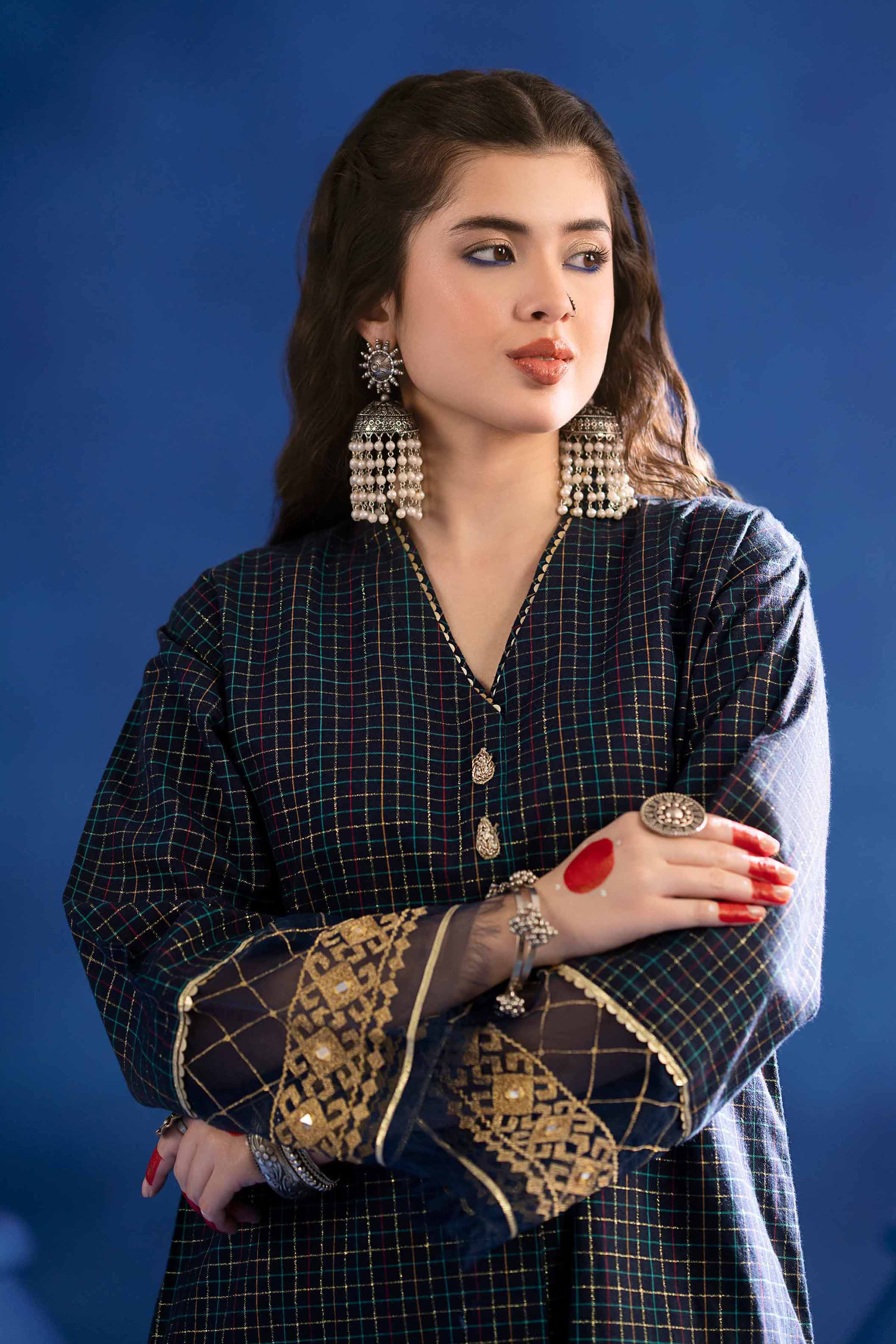 NishatUK - Brown Embroidered   Yarn Dyed 1-piece ready to wear Shirt