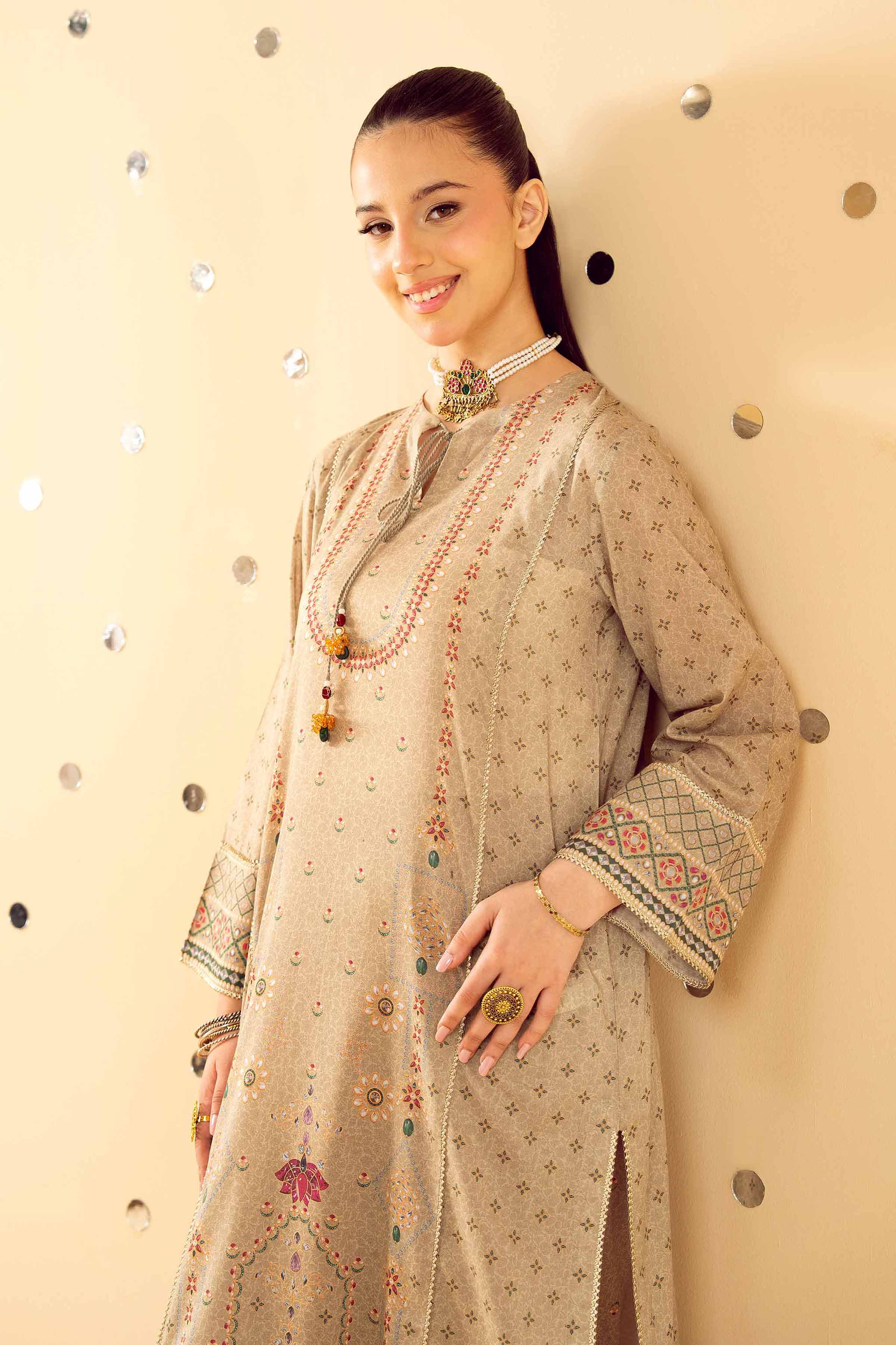 NishatUK - Grey Printed Lawn 2-piece ready to wear Dress