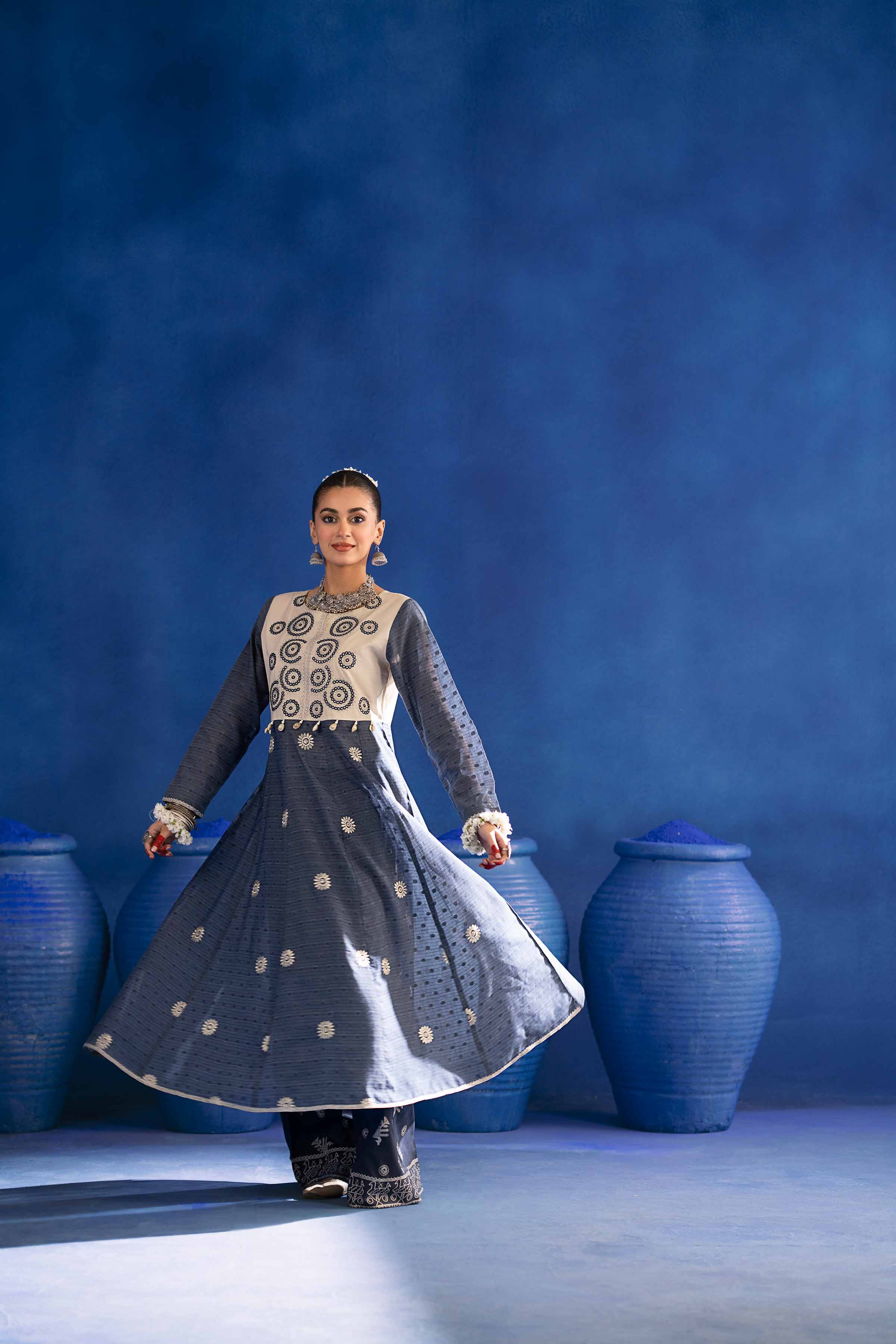 NishatUK - Brown Embroidered  Jacquard 2-piece ready to wear Dress