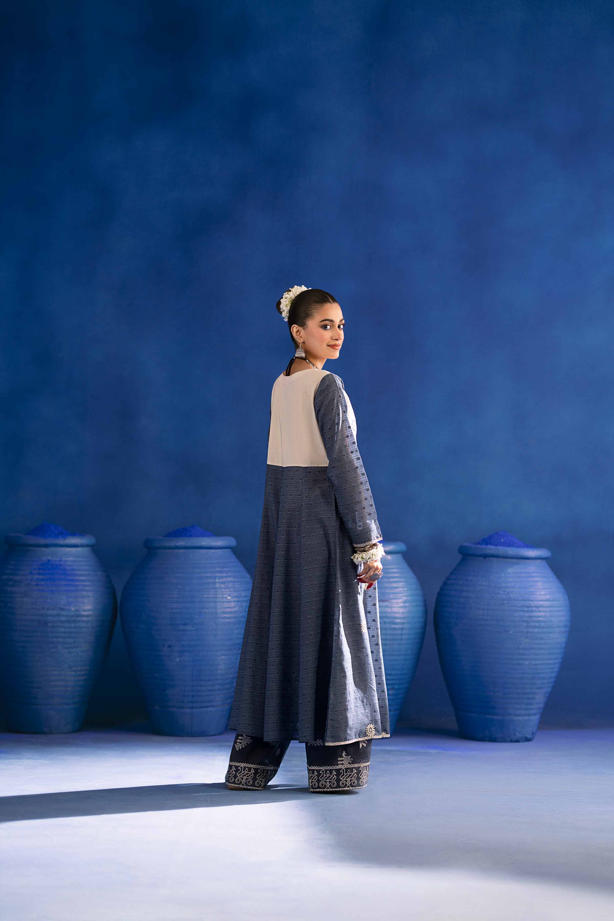 NishatUK - Brown Embroidered  Jacquard 2-piece ready to wear Dress