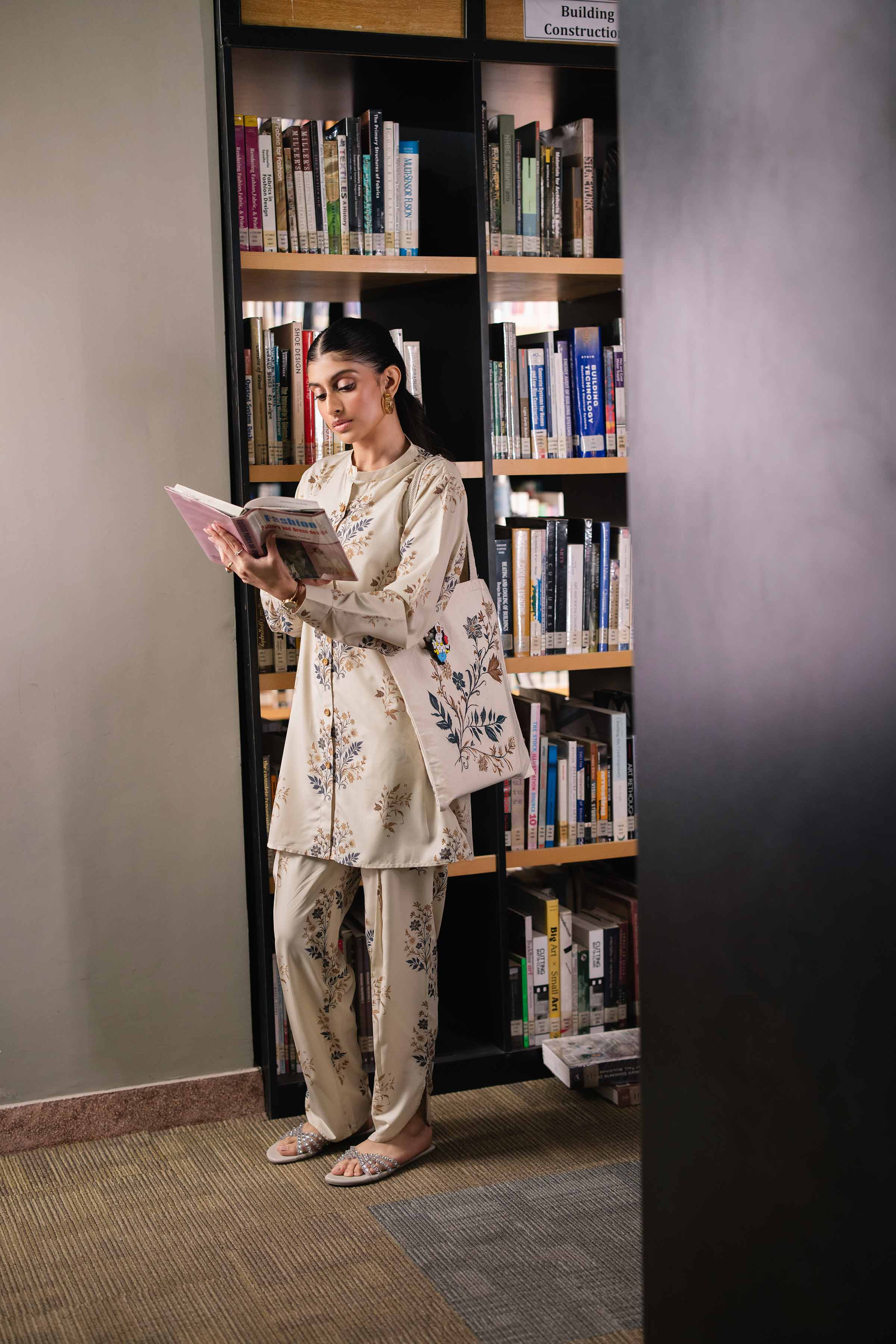 NishatUK - Brown Printed Silk 2-piece ready to wear Dress