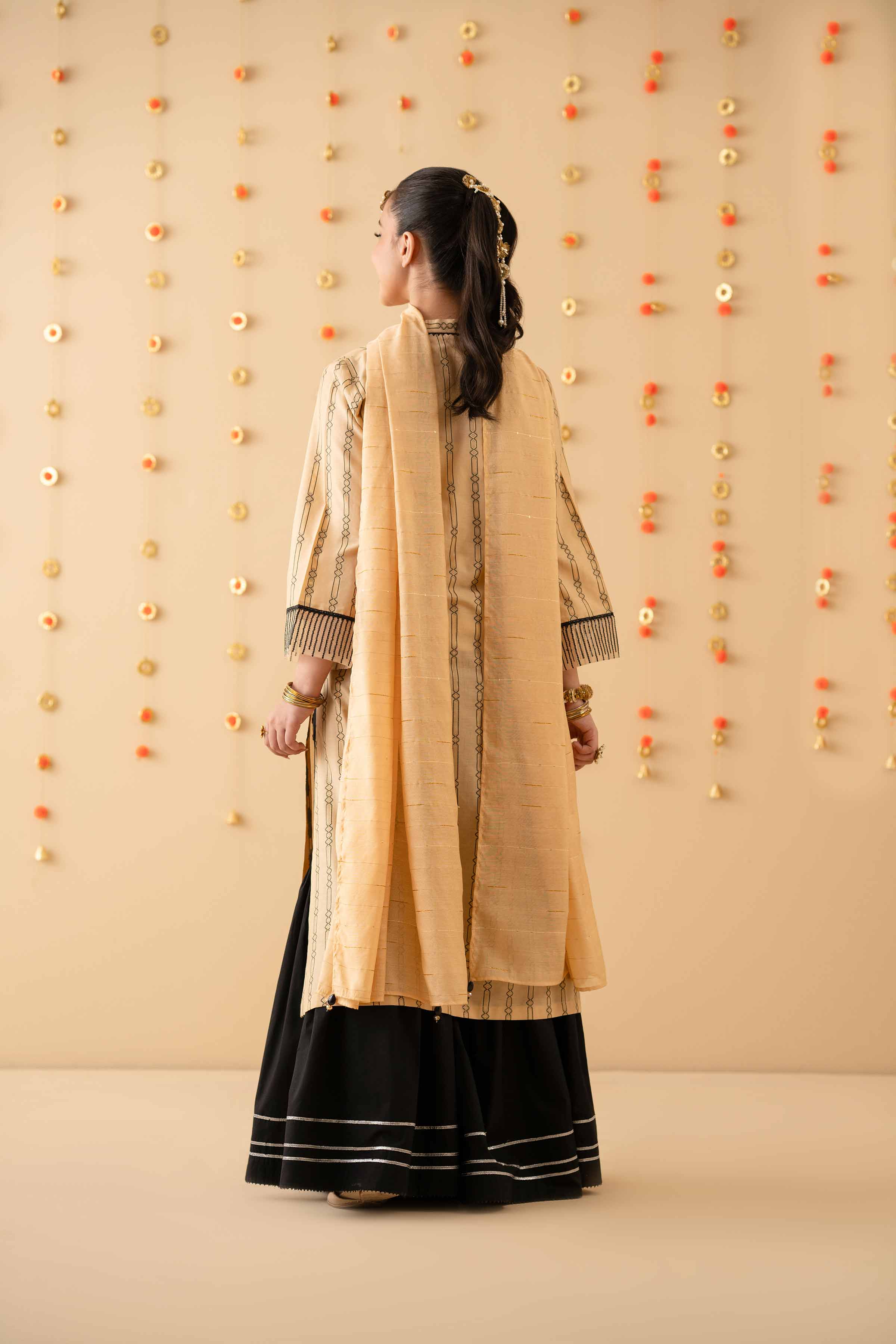 NishatUK - Beige Embroidered  Jacquard 2-piece ready to wear Dress