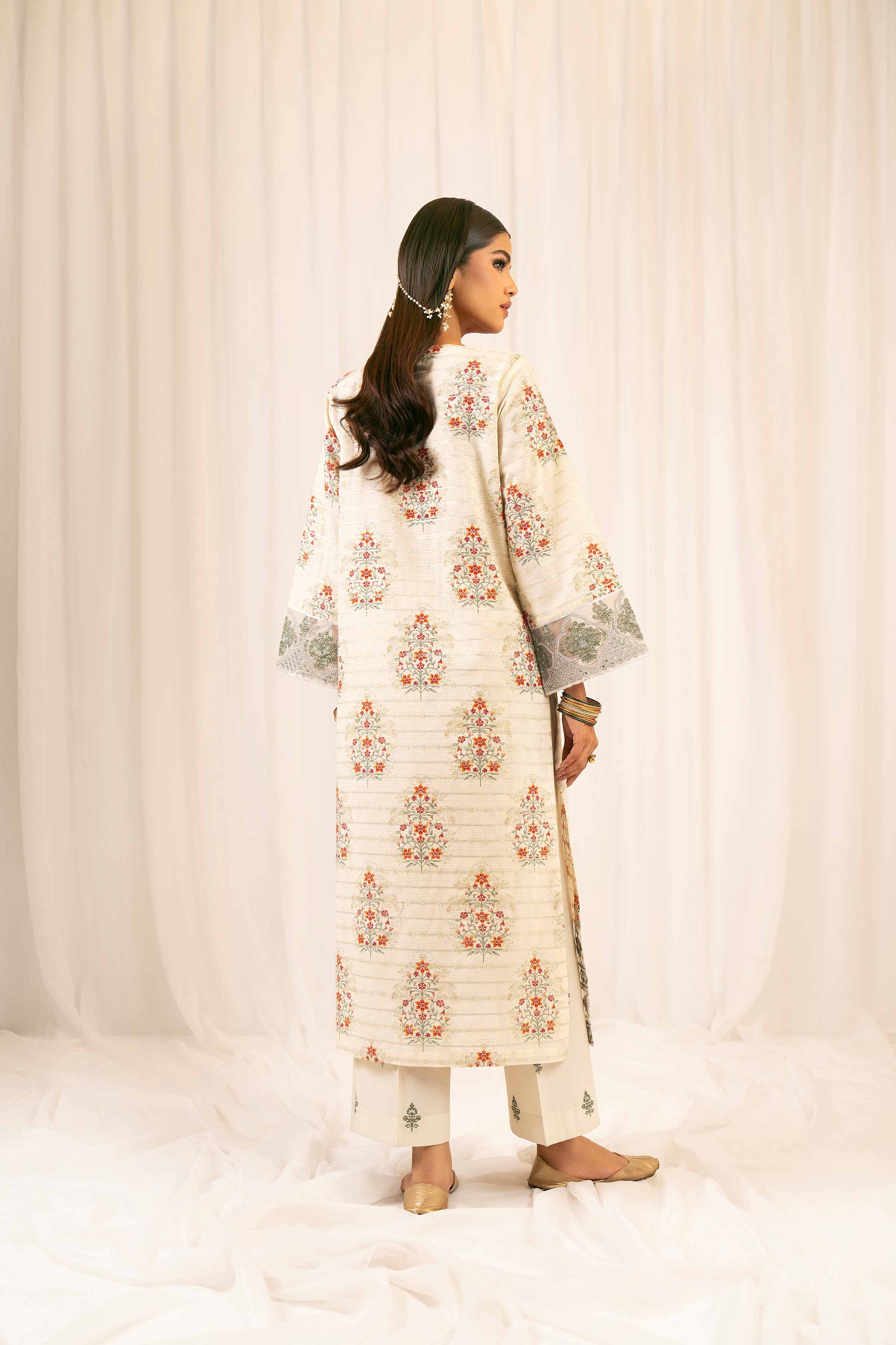 NishatUK - Beige Embroidered Jacquard 2-piece ready to wear Dress