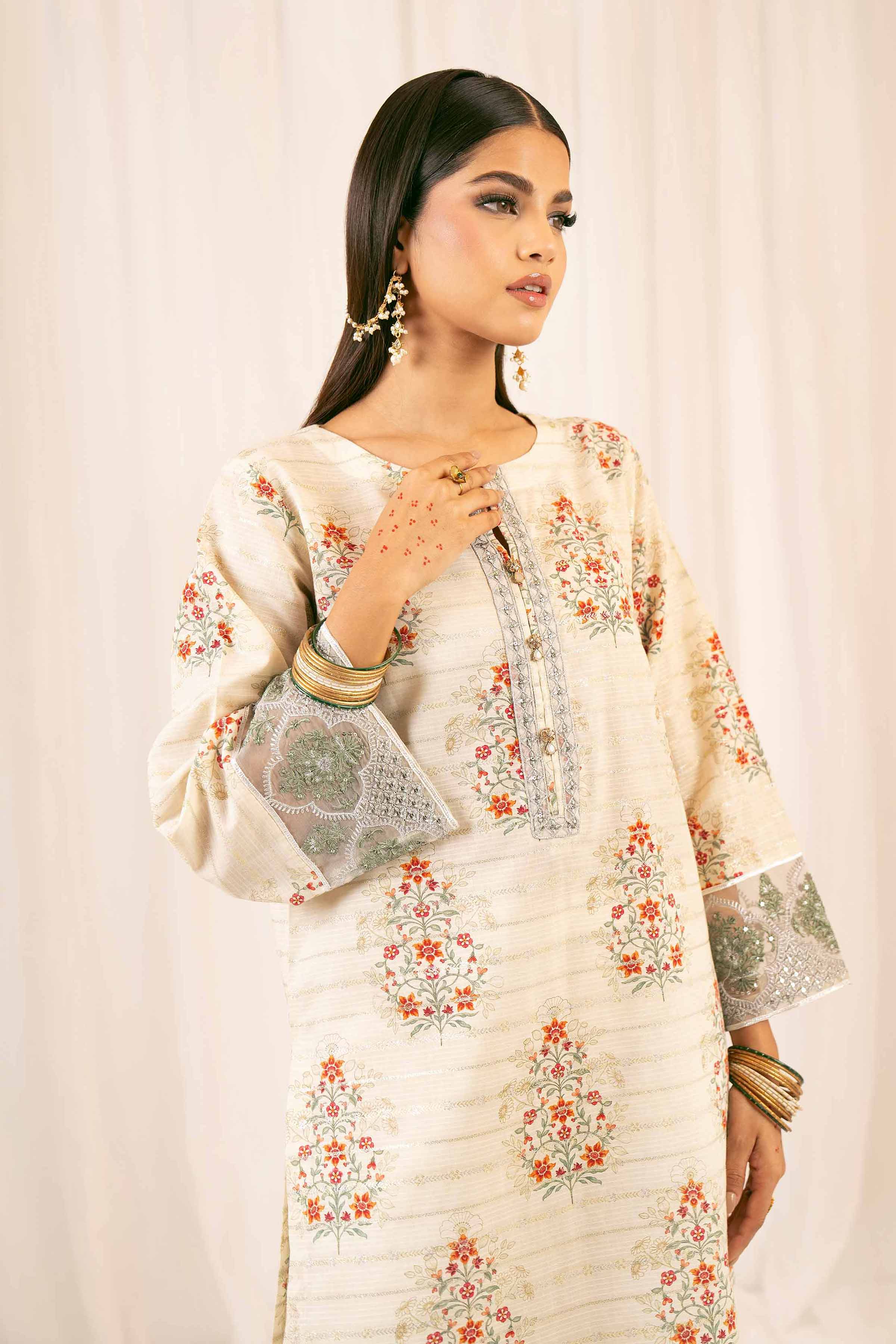 NishatUK - Beige Embroidered Jacquard 2-piece ready to wear Dress