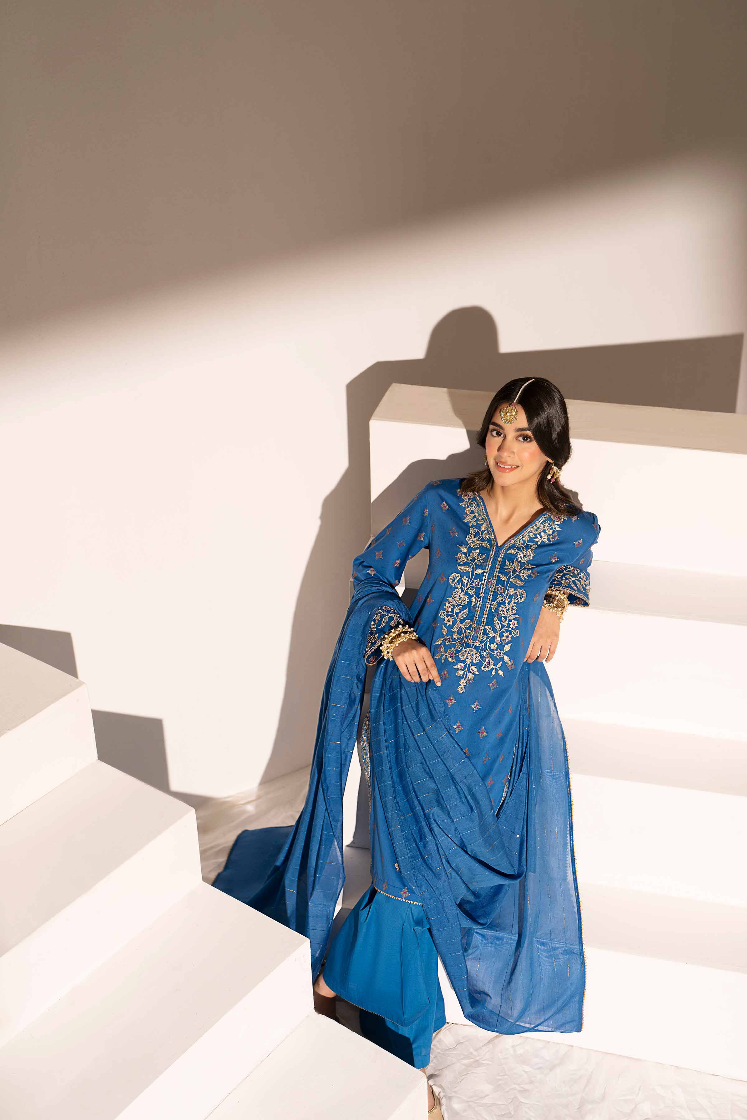 NishatUK - Brown Embroidered  Jacquard 3-piece ready to wear Suit