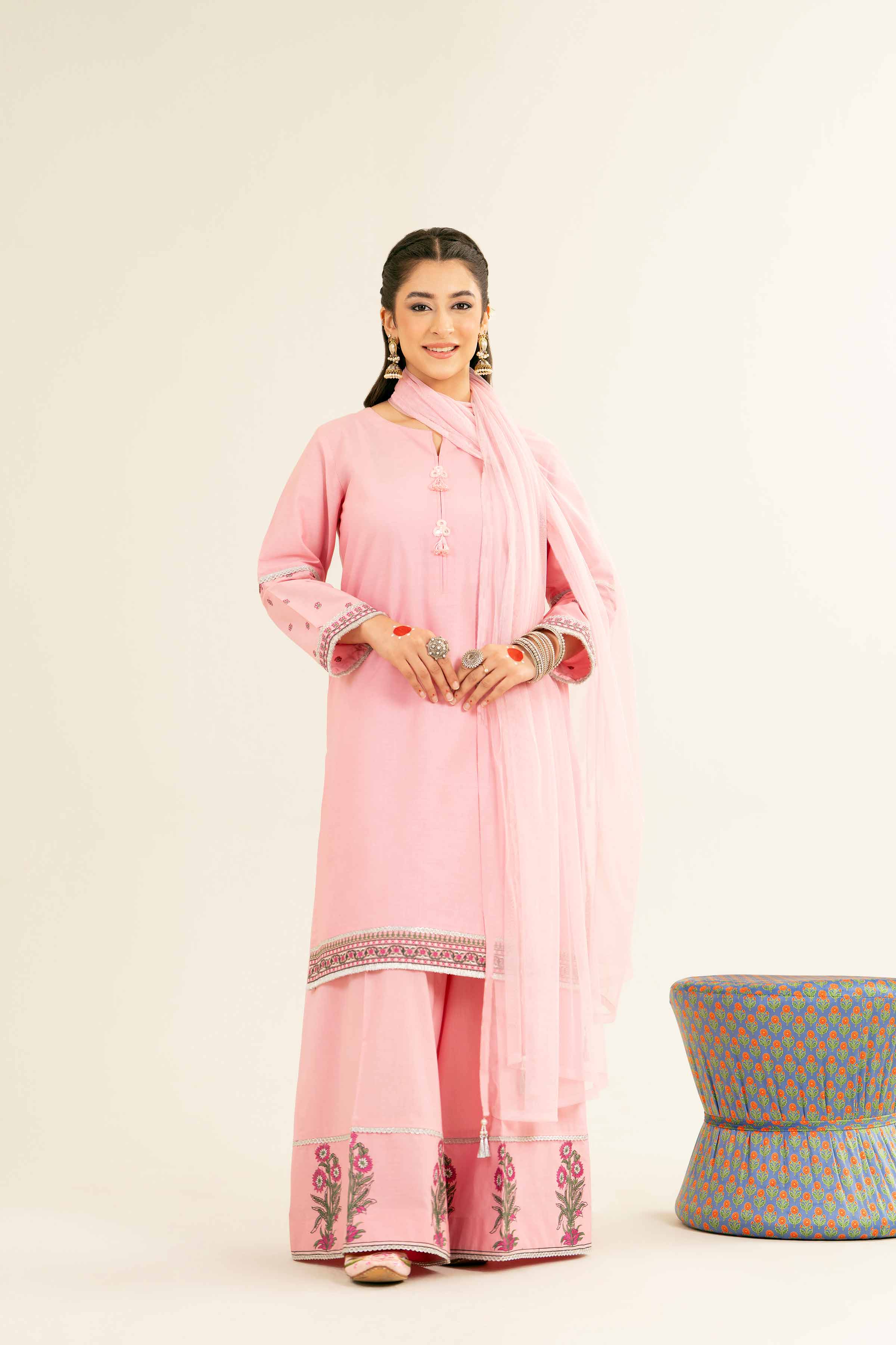 NishatUK - Brown Embroidered   Cambric 3-piece ready to wear Suit