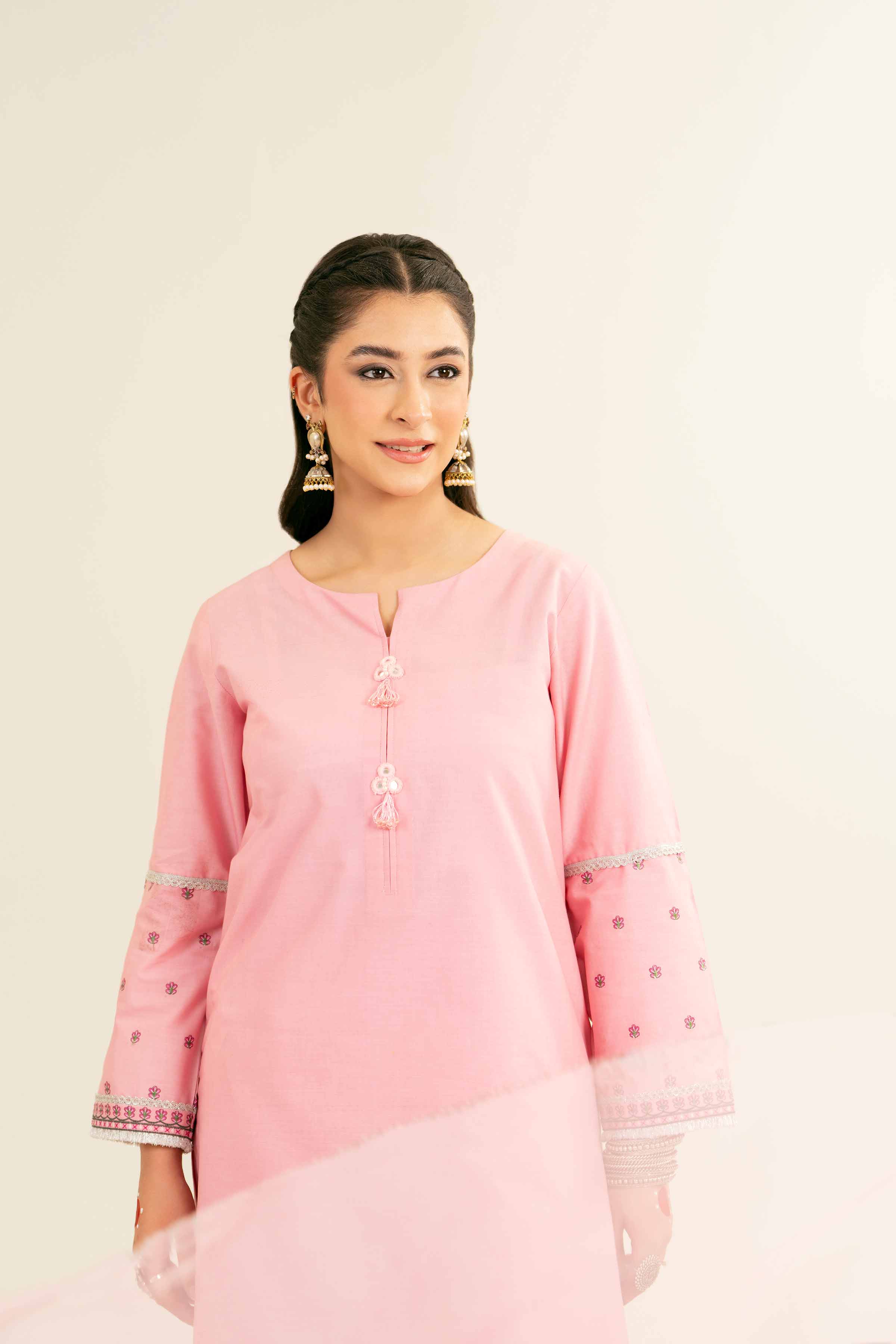 NishatUK - Brown Embroidered   Cambric 3-piece ready to wear Suit