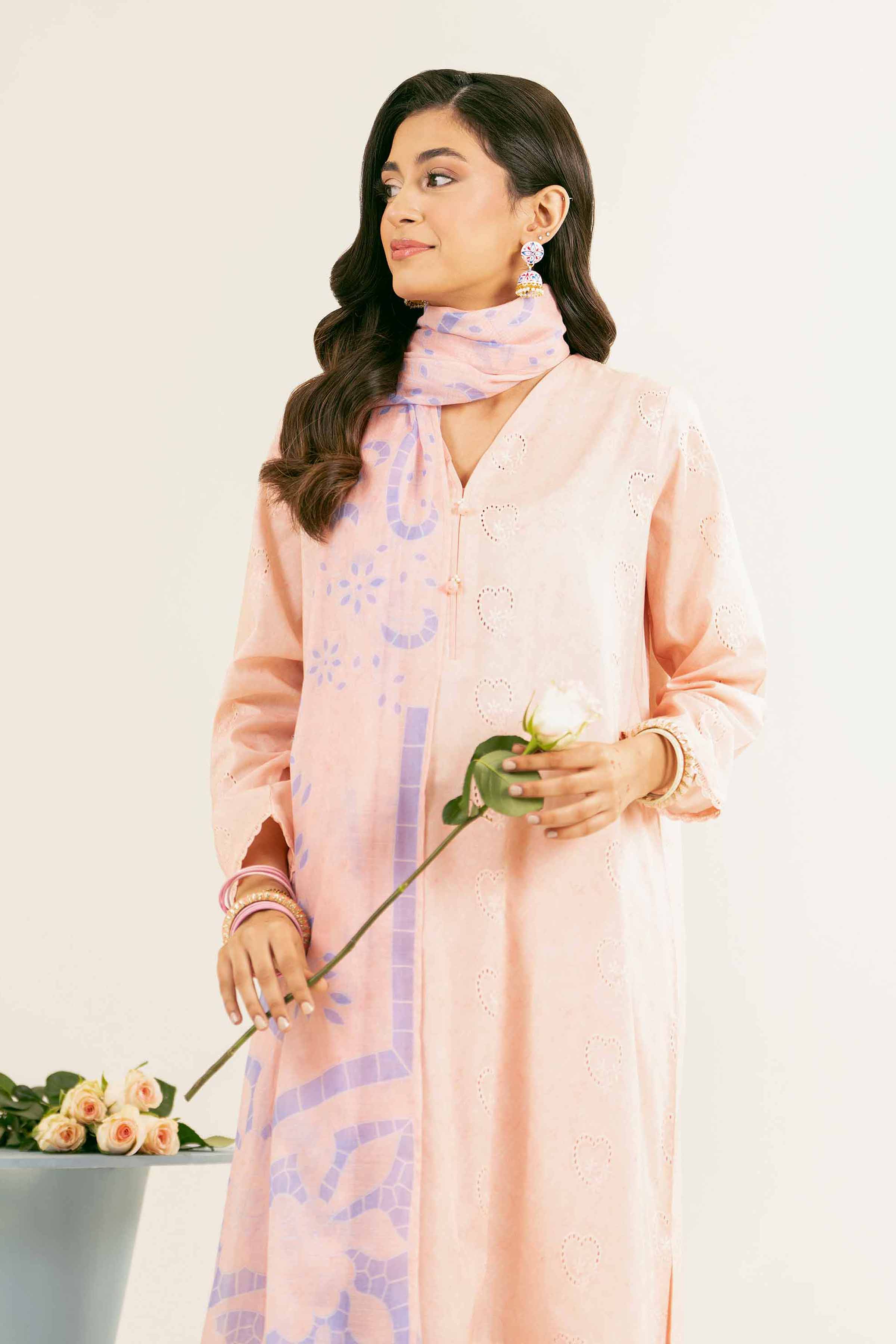 NishatUK - Brown Embroidered   Chicken Kari 3-piece ready to wear Suit