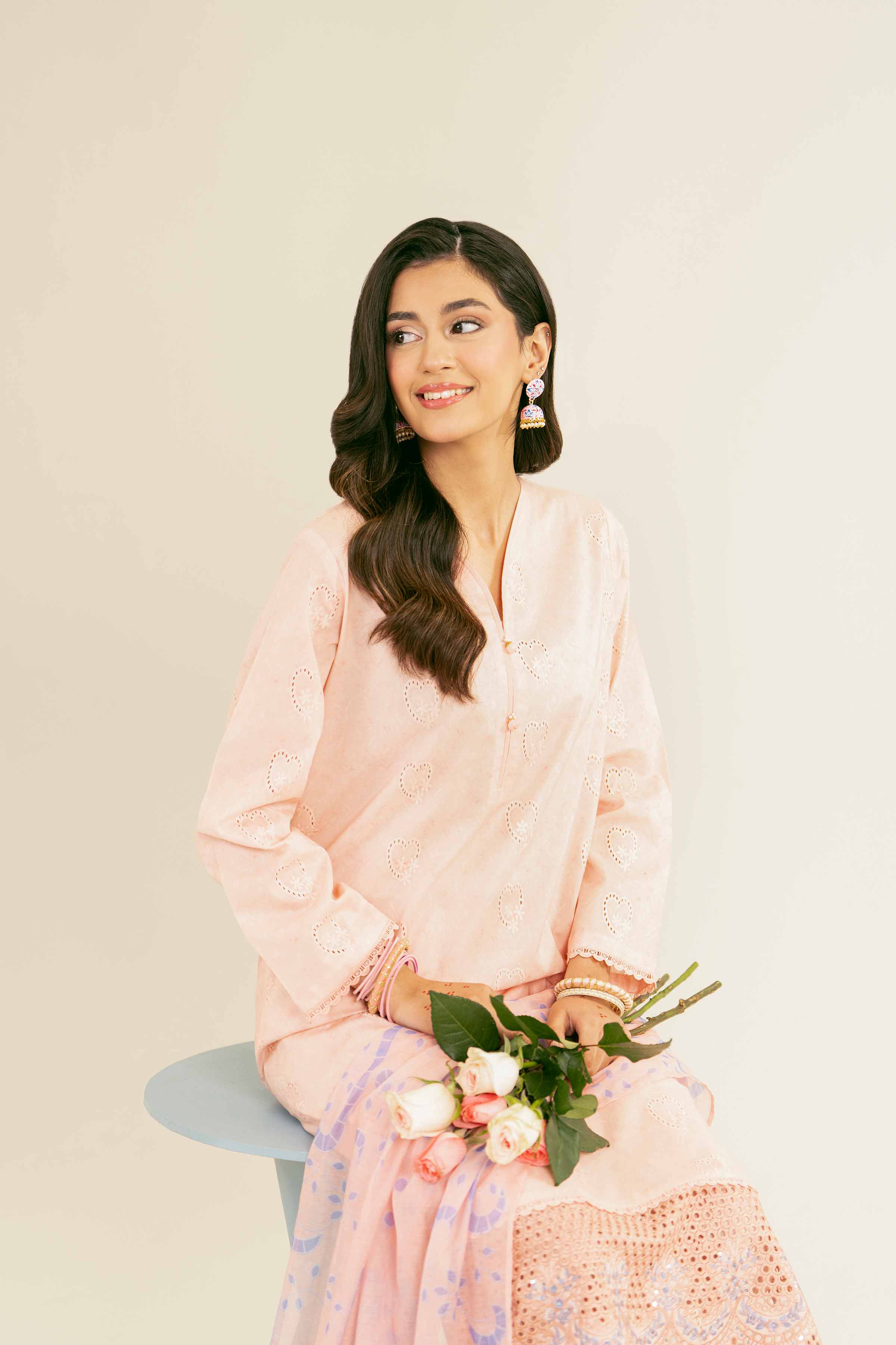 NishatUK - Brown Embroidered   Chicken Kari 3-piece ready to wear Suit