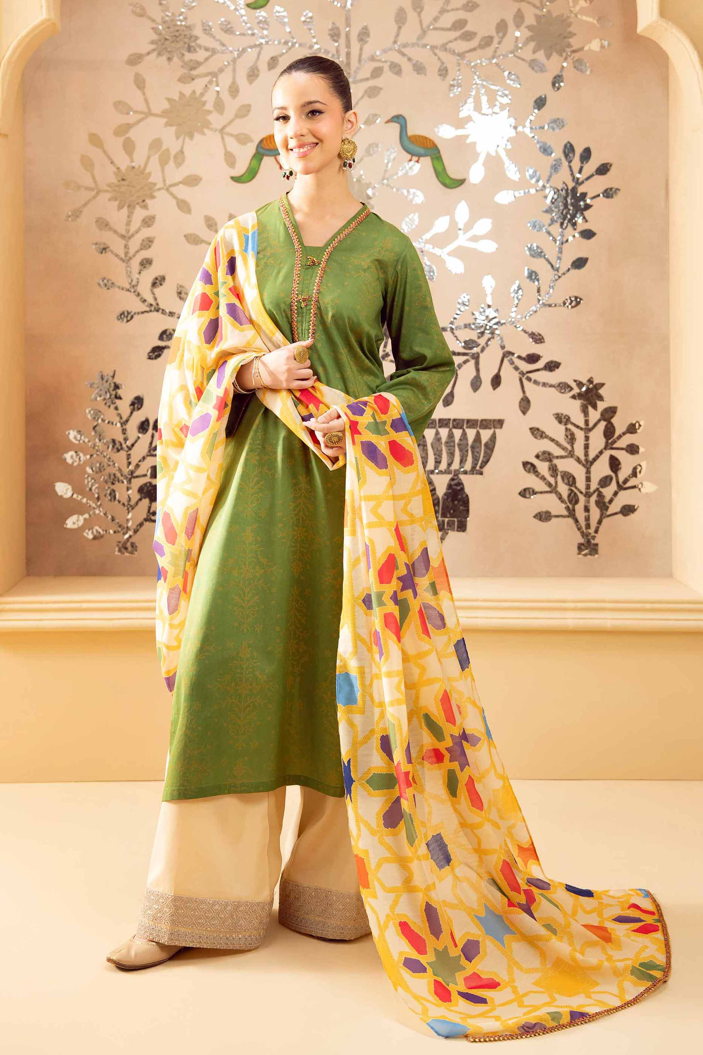 NishatUK - Green Printed  Lawn 2-piece ready to wear Dress