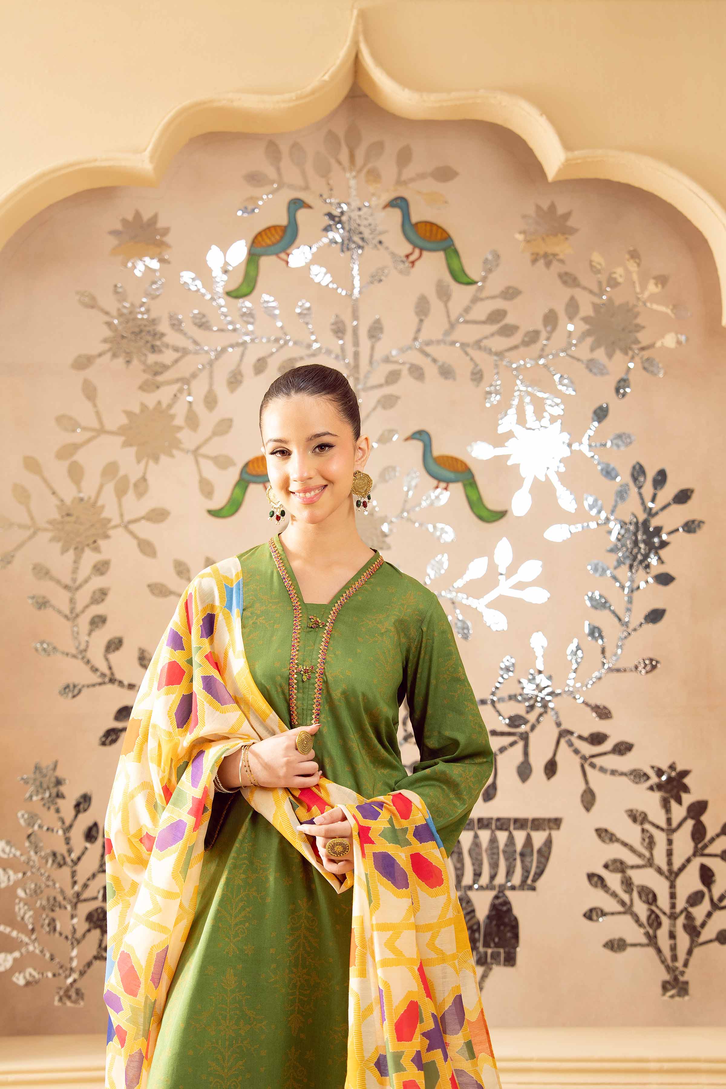 NishatUK - Green Printed  Lawn 2-piece ready to wear Dress