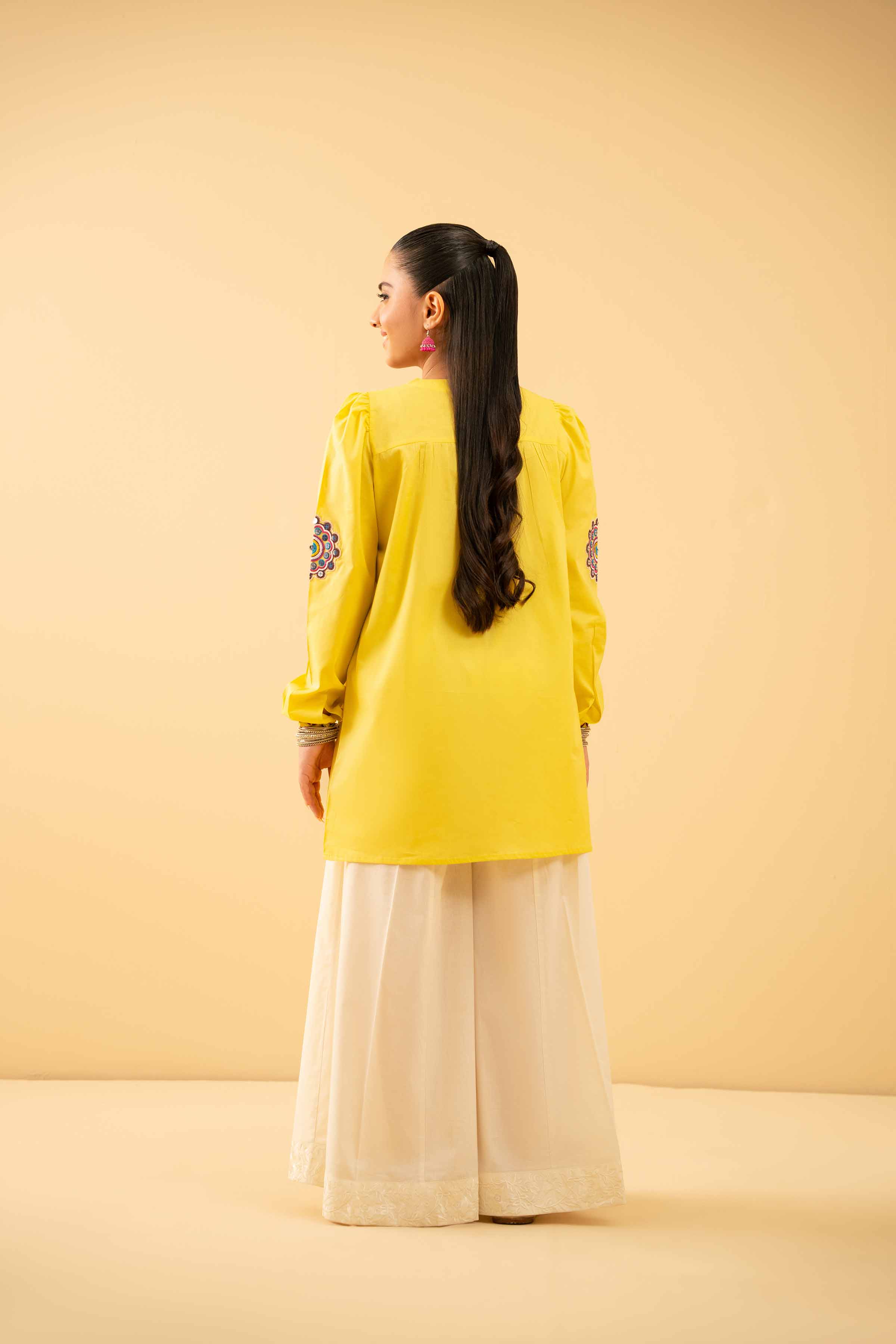NishatUK - Yellow Embroidered Cambric 1-piece ready to wear Shirt