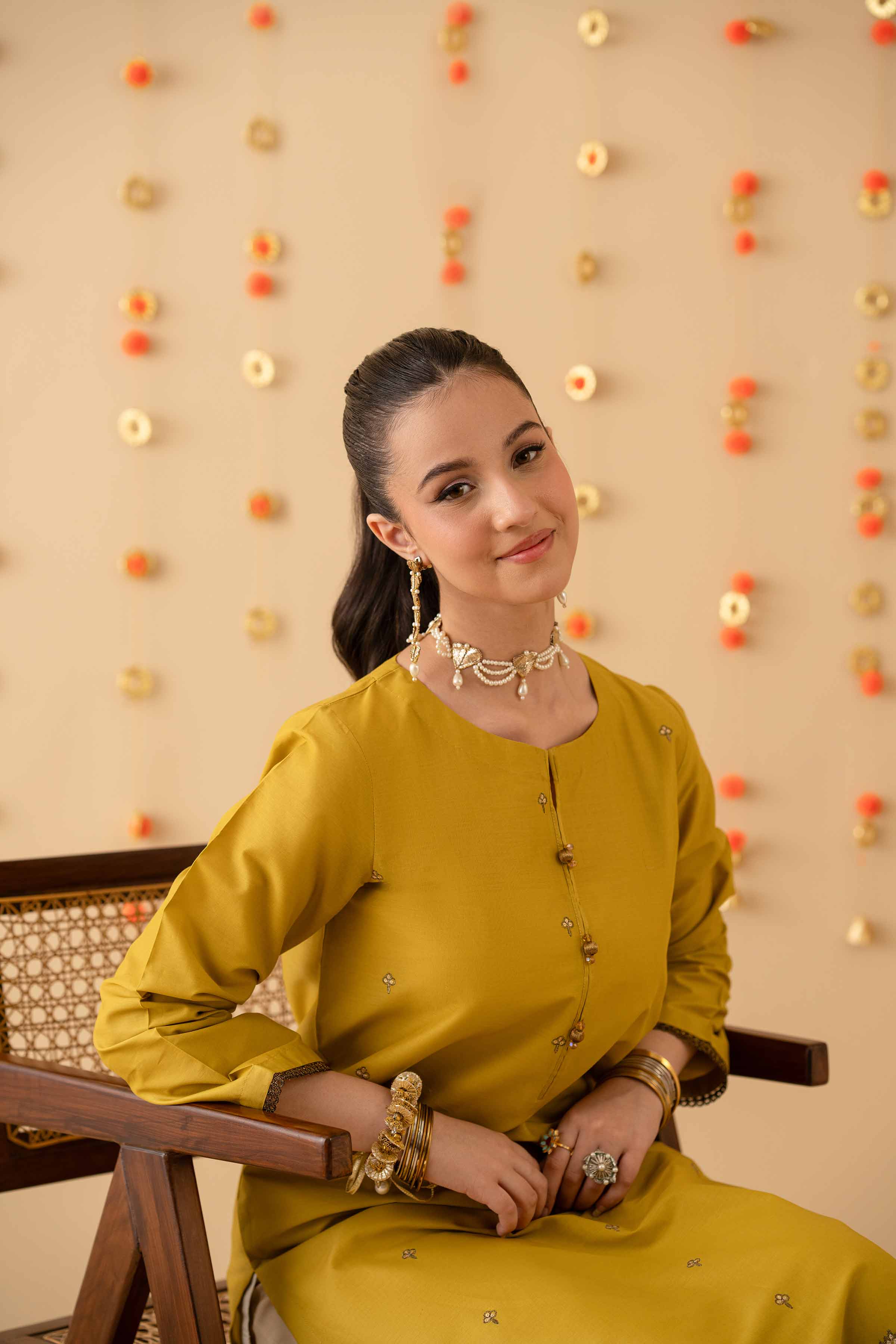 NishatUK - Olive Green Embroidered   Cambric 1-piece ready to wear Shirt