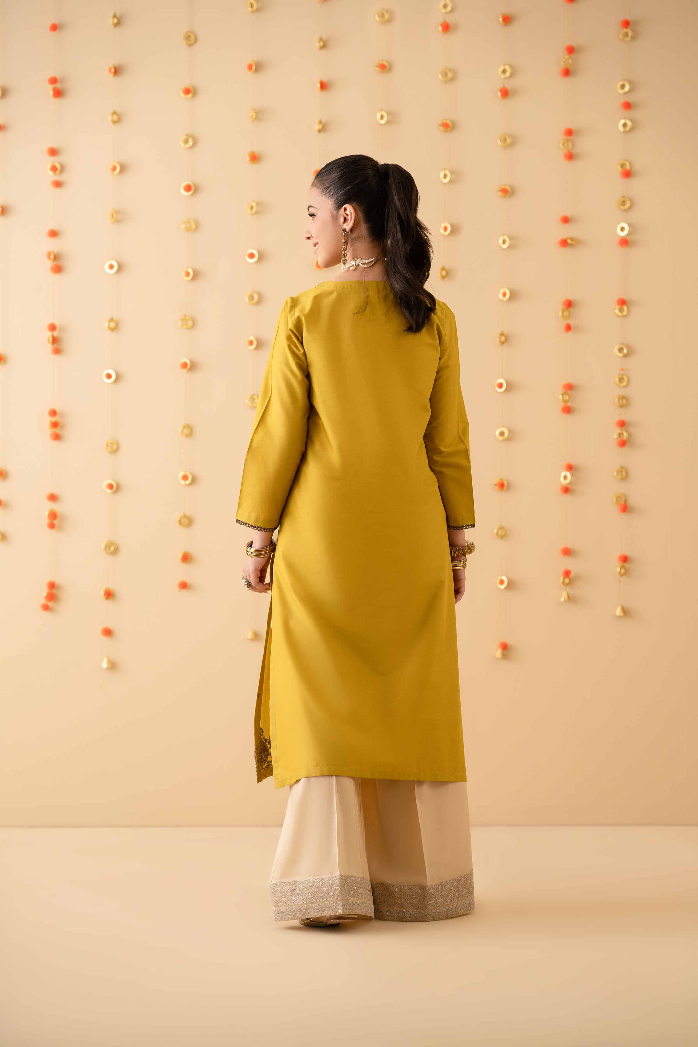 NishatUK - Olive Green Embroidered   Cambric 1-piece ready to wear Shirt