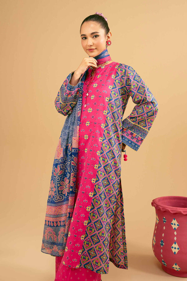 3 Piece - Printed Embroidered Suit - PE25-280 for Women - Pret Collection | Nishat | Shop Online