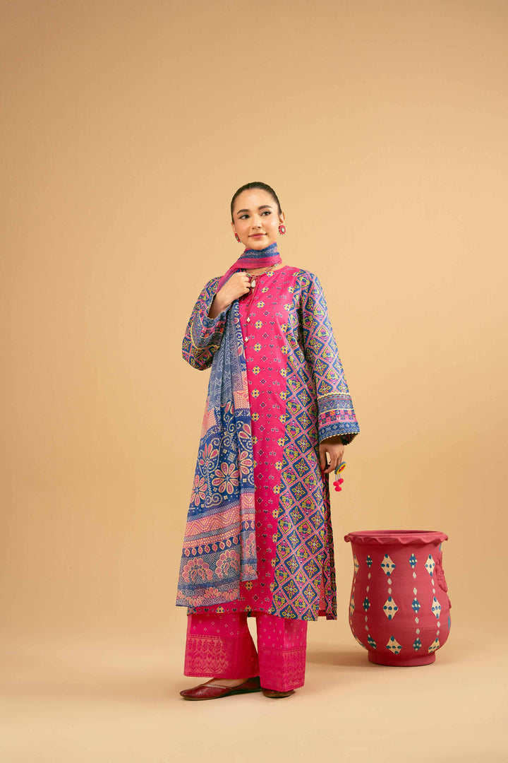 3 Piece - Printed Embroidered Suit - PE25-280 for Women - Pret Collection | Nishat | Shop Online