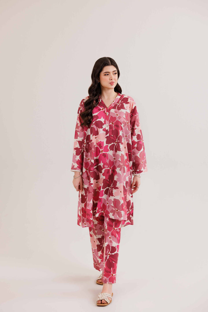 NishatUK - Brown Printed  Cambric 2-piece ready to wear Dress