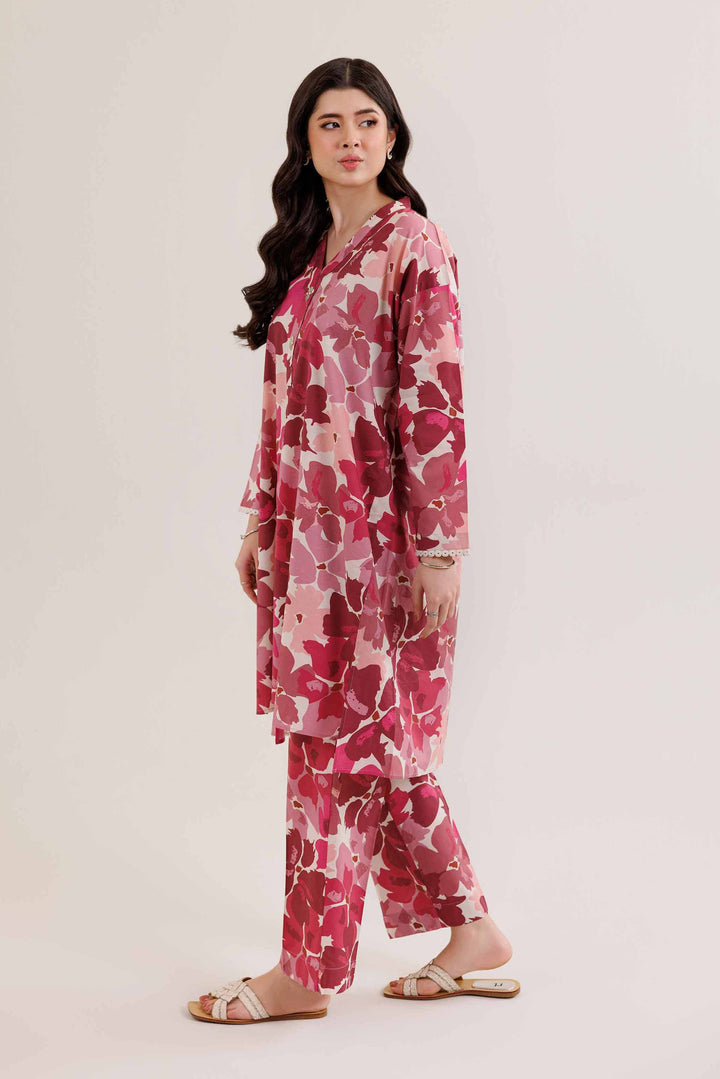 NishatUK - Brown Printed  Cambric 2-piece ready to wear Dress