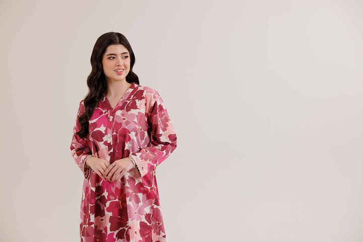 NishatUK - Brown Printed  Cambric 2-piece ready to wear Dress