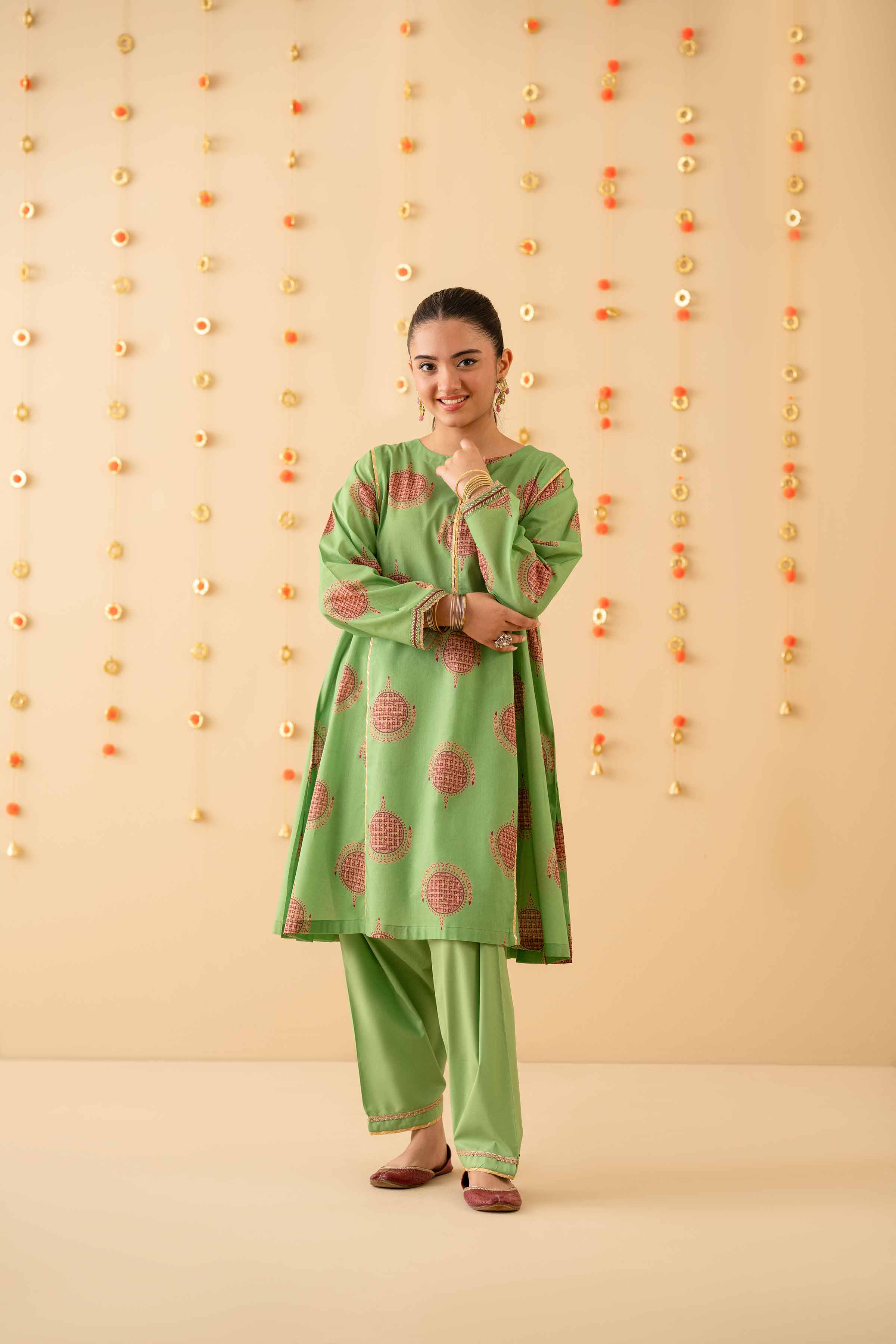 NishatUK - Green Printed Lawn 2-piece ready to wear Dress