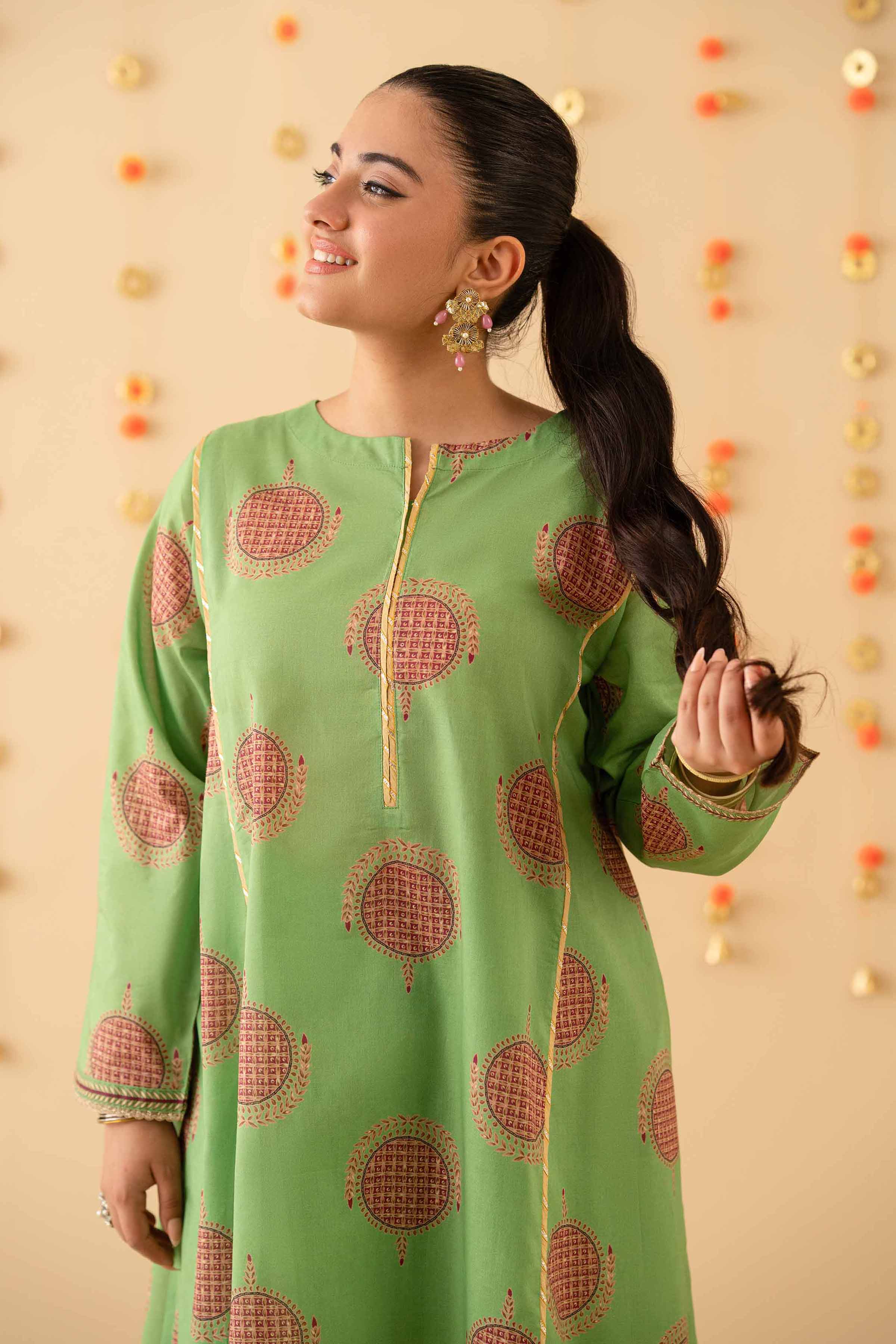 NishatUK - Green Printed Lawn 2-piece ready to wear Dress