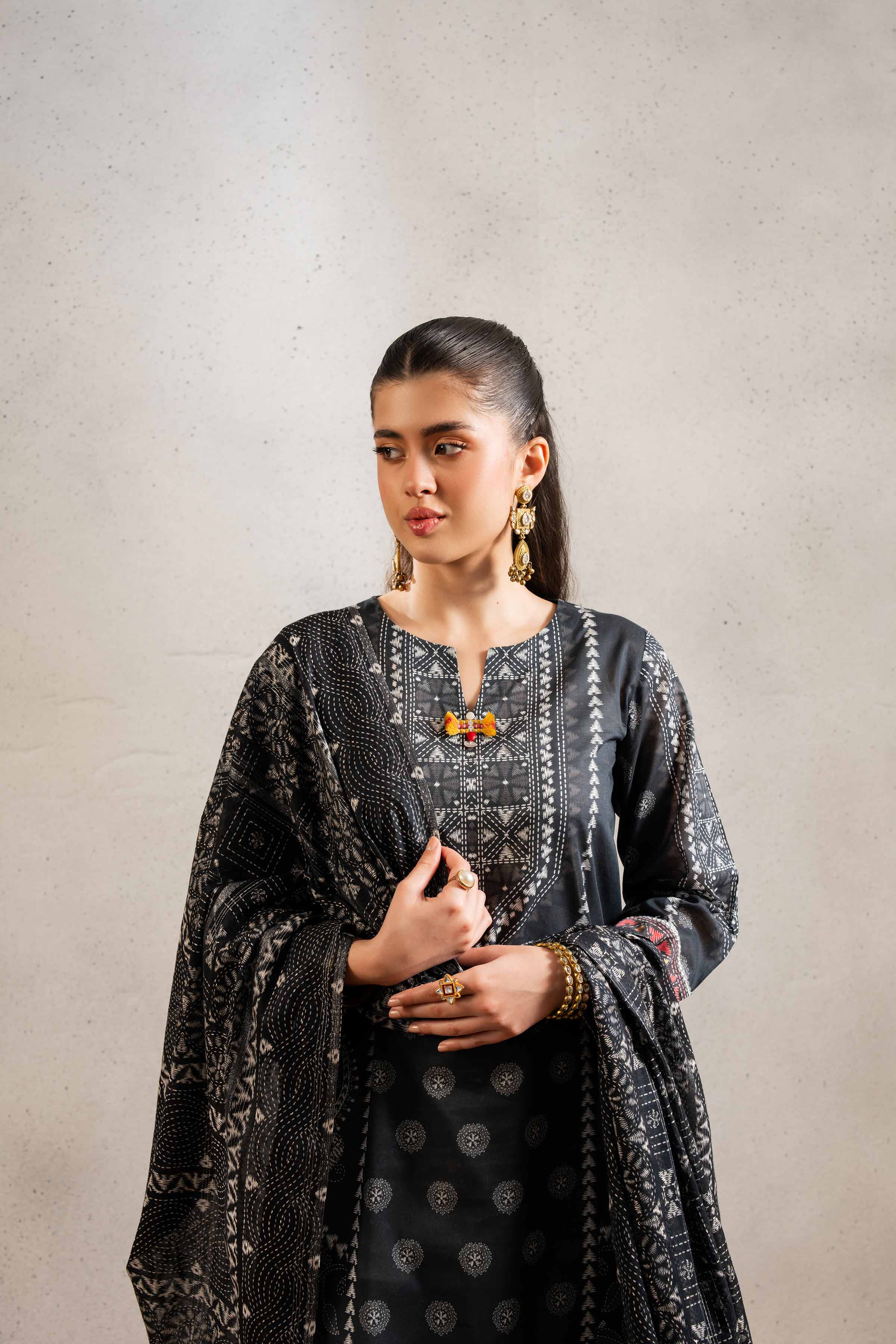 NishatUK - Brown Printed Lawn 2-piece ready to wear Dress