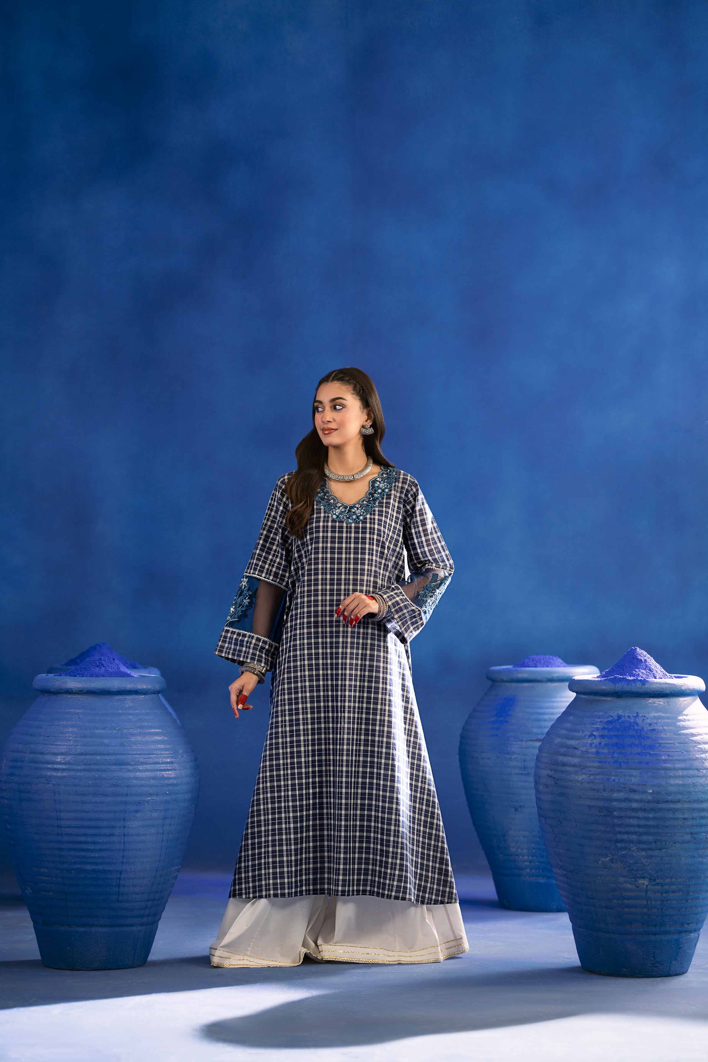 NishatUK - Brown Embroidered   Yarn Dyed 1-piece ready to wear Shirt