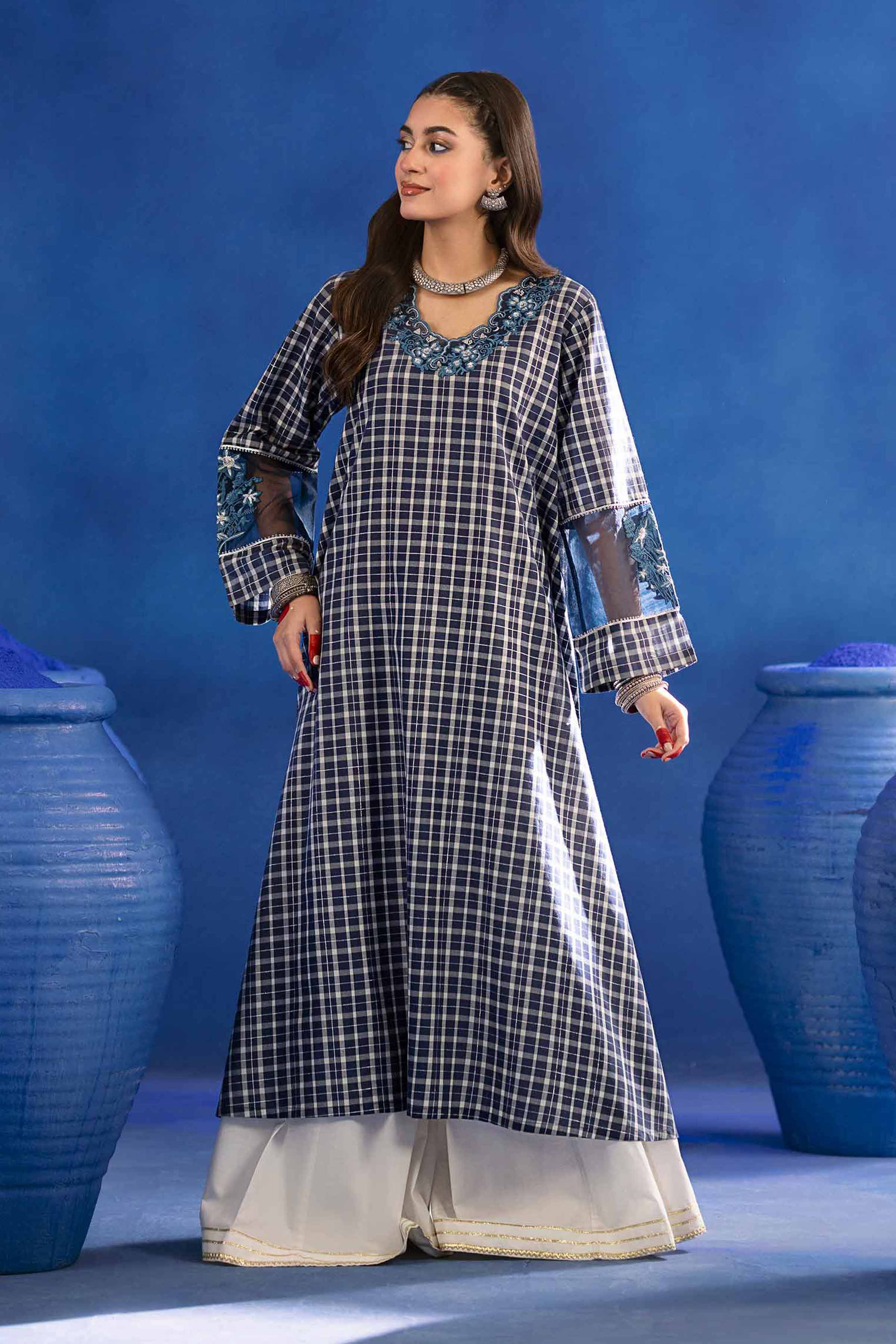 NishatUK - Brown Embroidered   Yarn Dyed 1-piece ready to wear Shirt