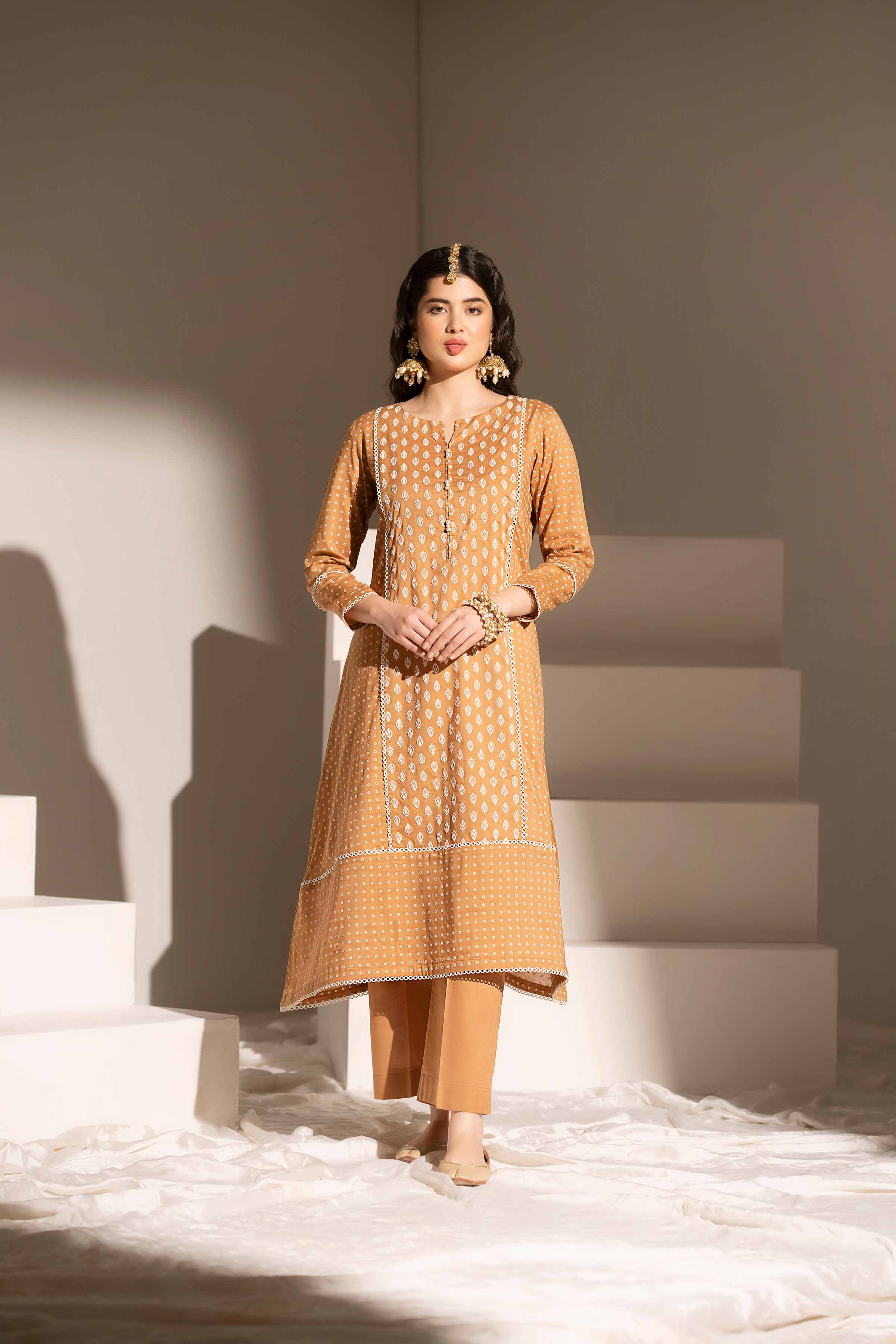 NishatUK - Brown Printed Lawn 2-piece ready to wear Dress