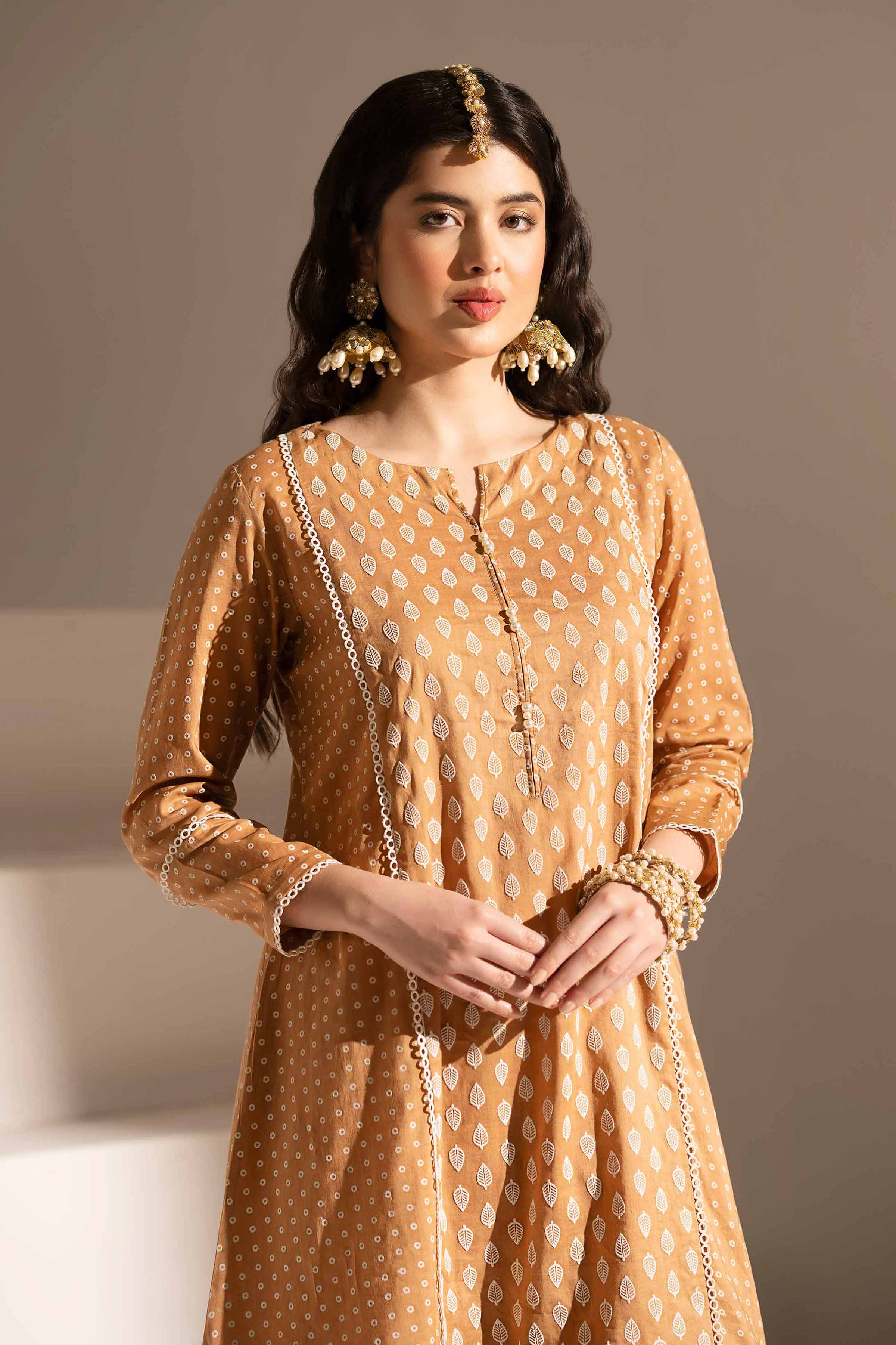 NishatUK - Brown Printed Lawn 2-piece ready to wear Dress