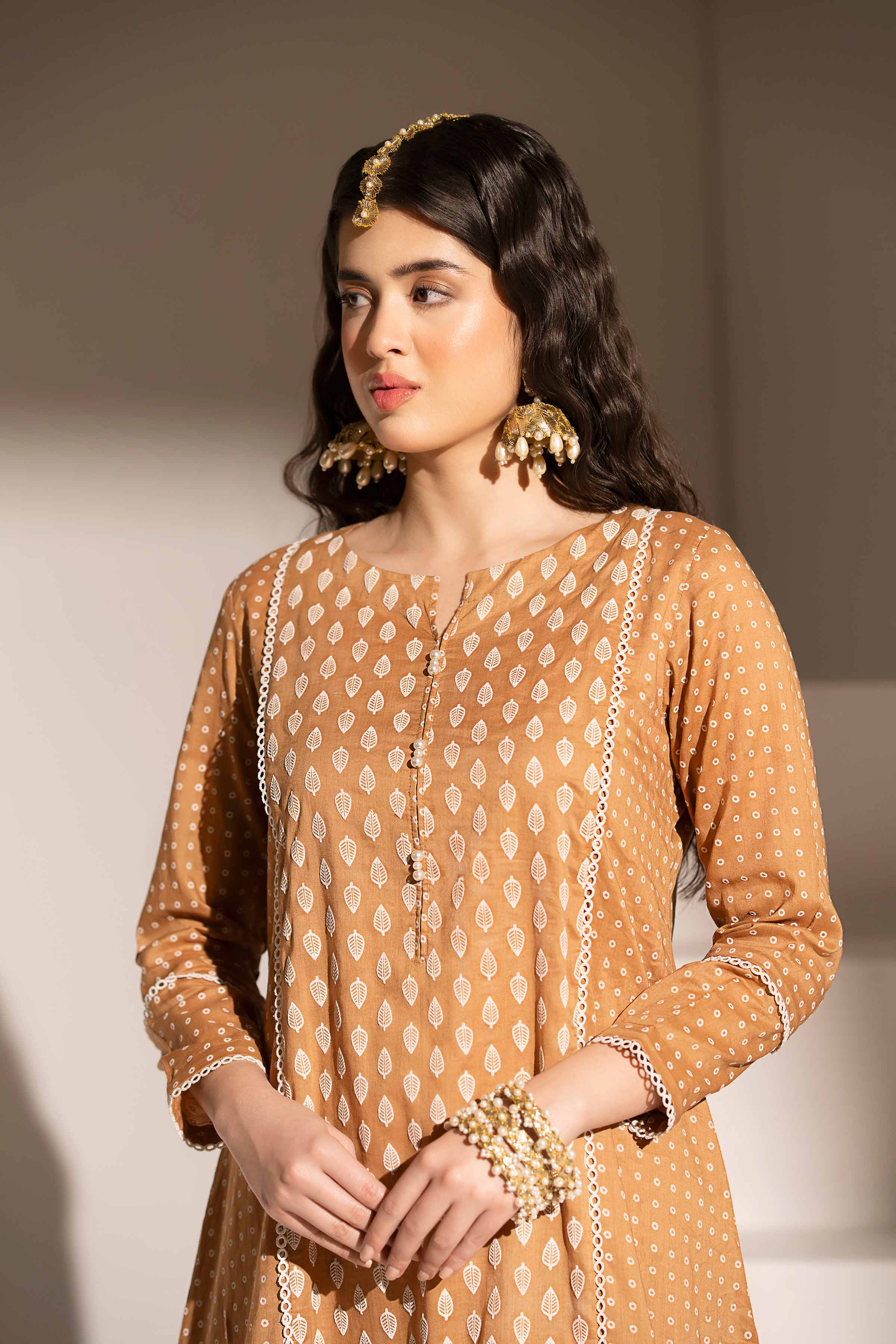 NishatUK - Brown Printed Lawn 2-piece ready to wear Dress