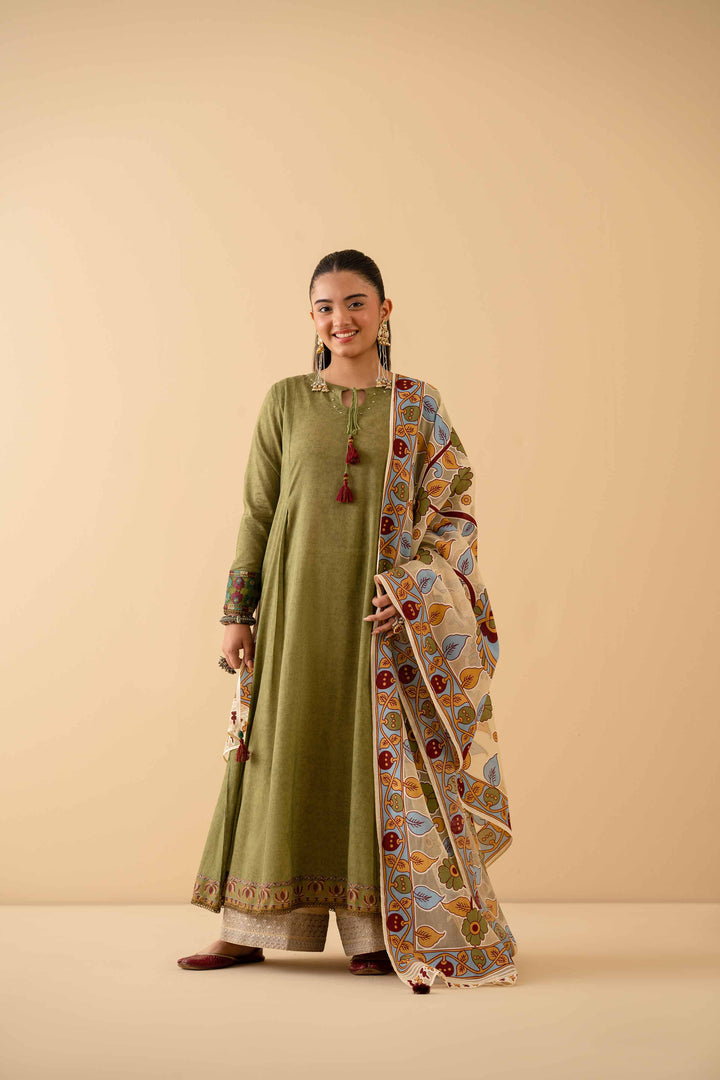 NishatUK - Green Embroidered  Lawn 2-piece ready to wear Dress