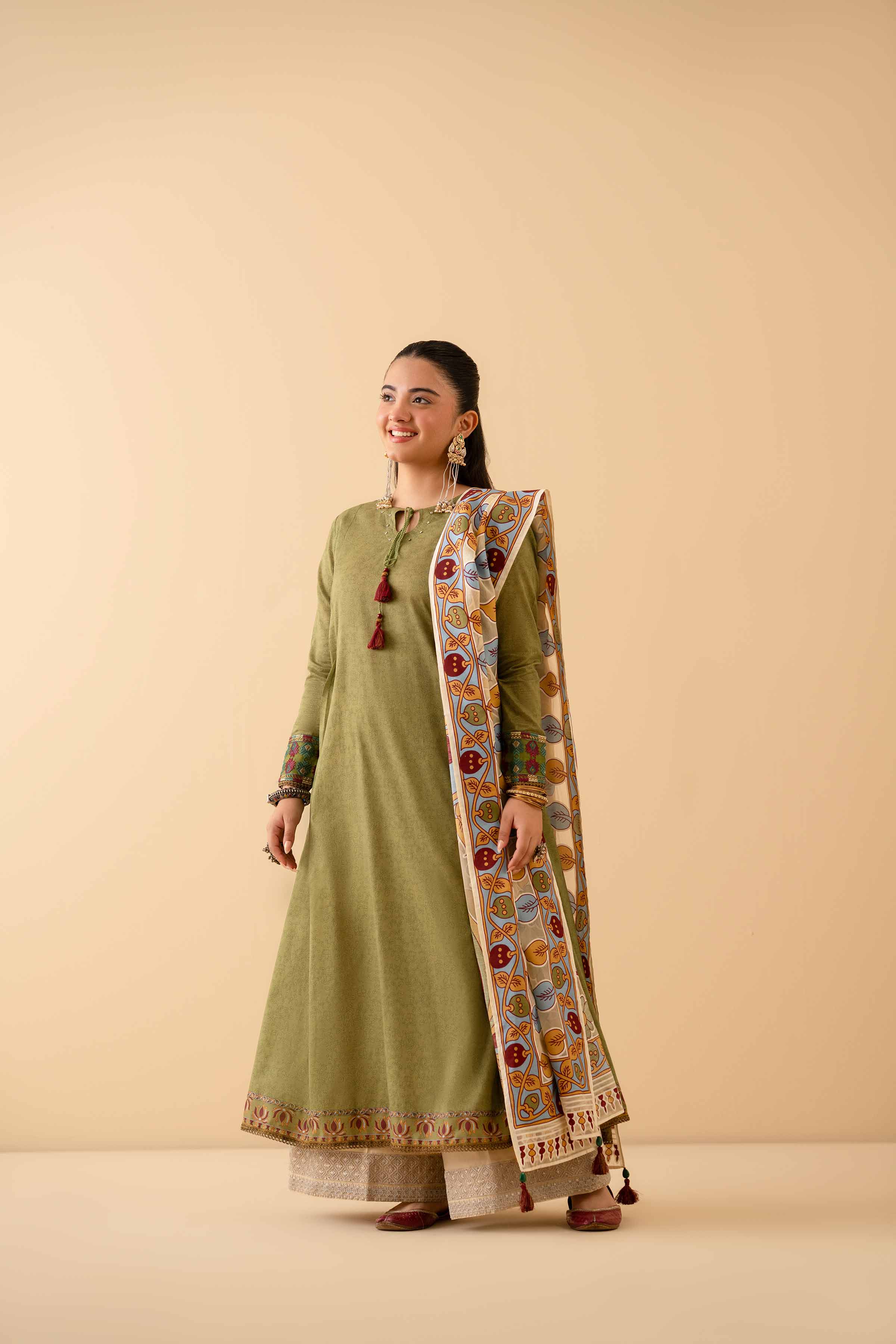 NishatUK - Green Embroidered  Lawn 2-piece ready to wear Dress