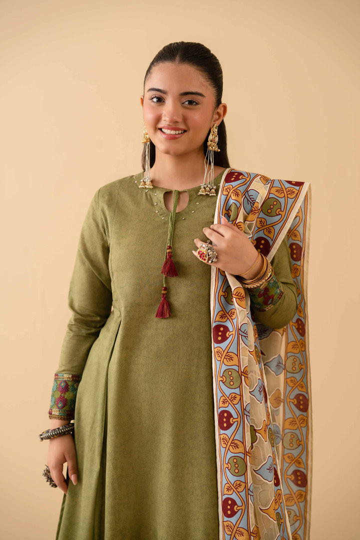 NishatUK - Green Embroidered  Lawn 2-piece ready to wear Dress
