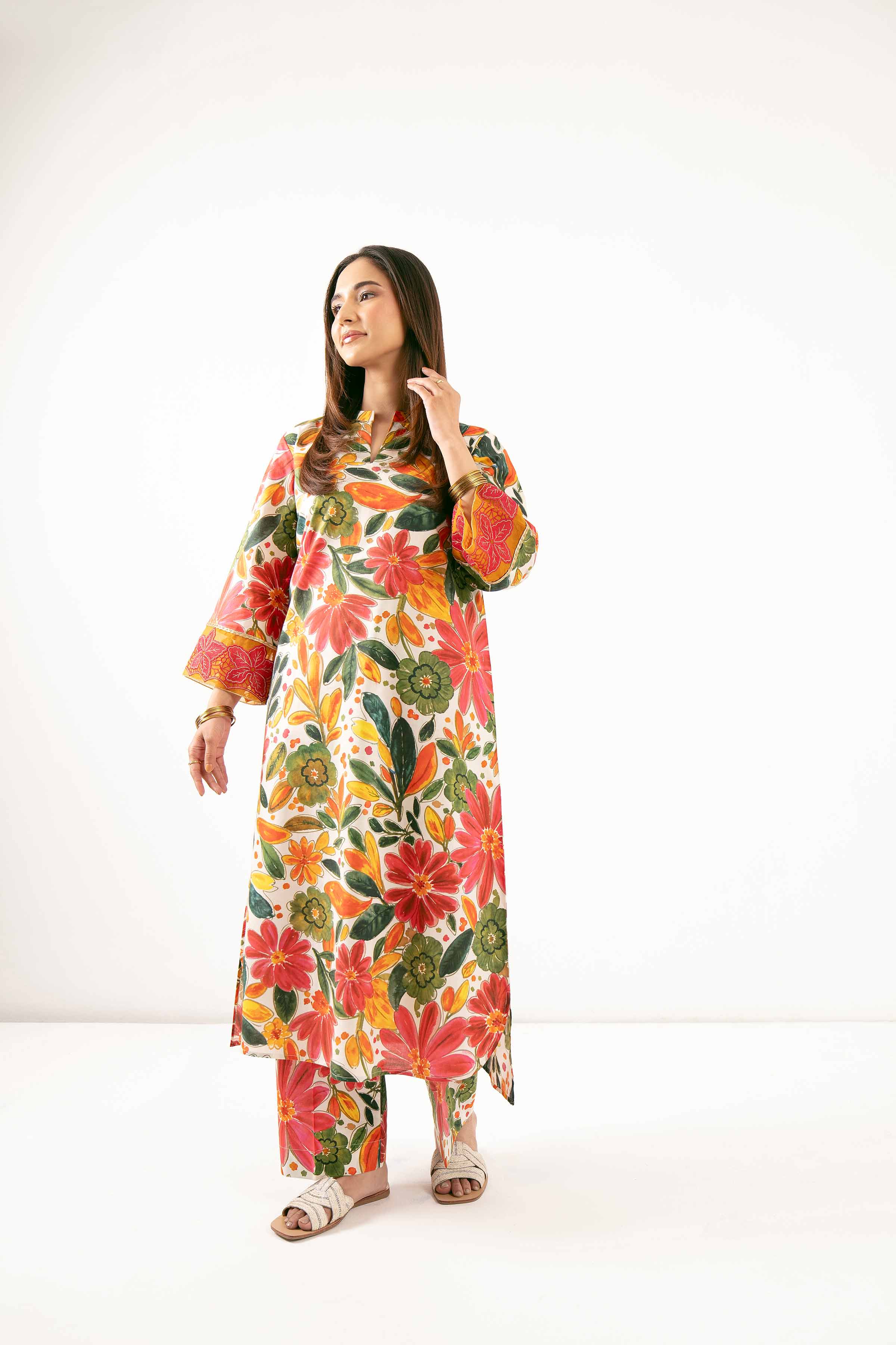 NishatUK - Multi Printed  Cambric 2-piece ready to wear Dress